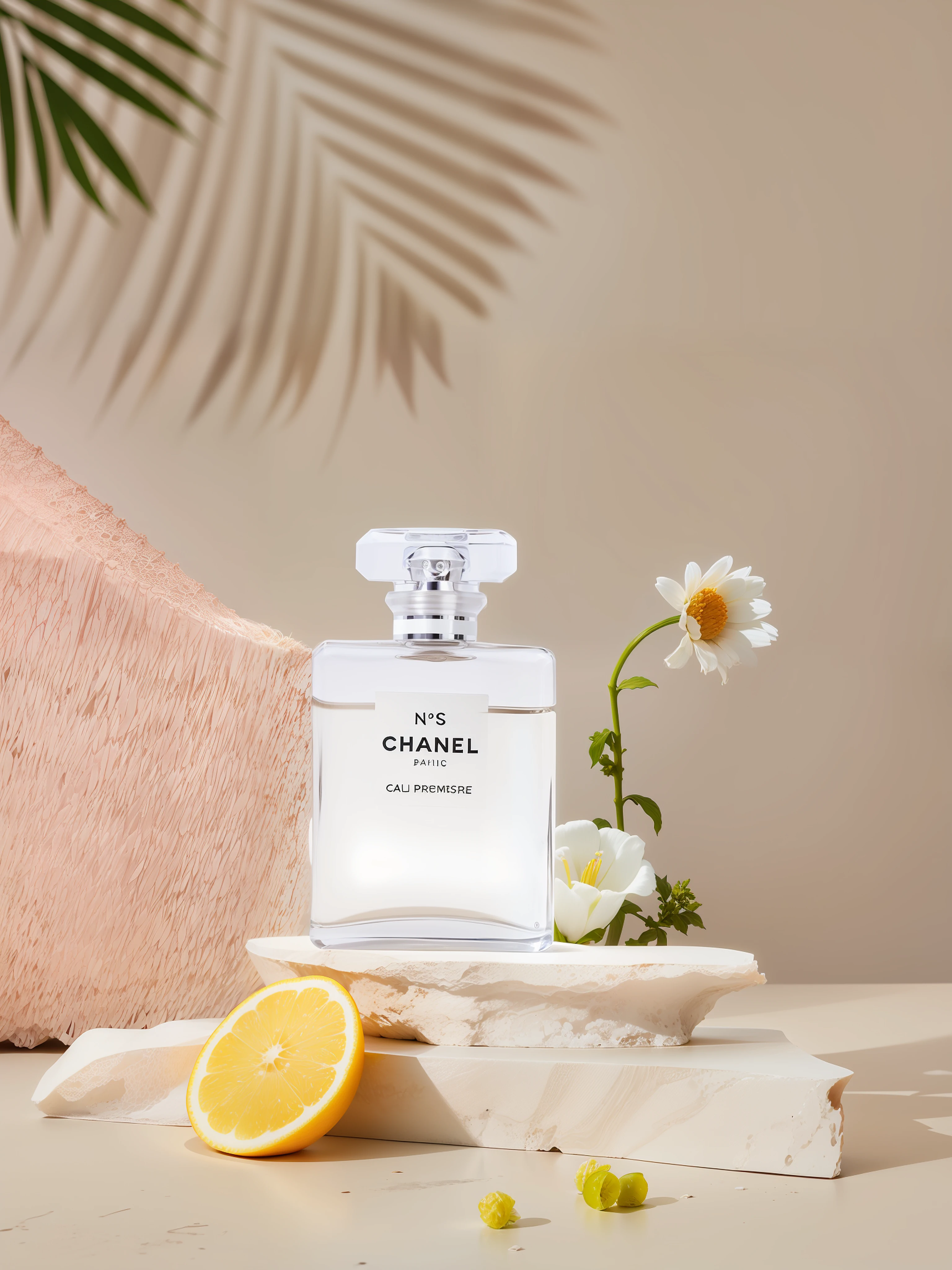 "Natural light, fusion background, epic light, perfume bottle". --auto --s2