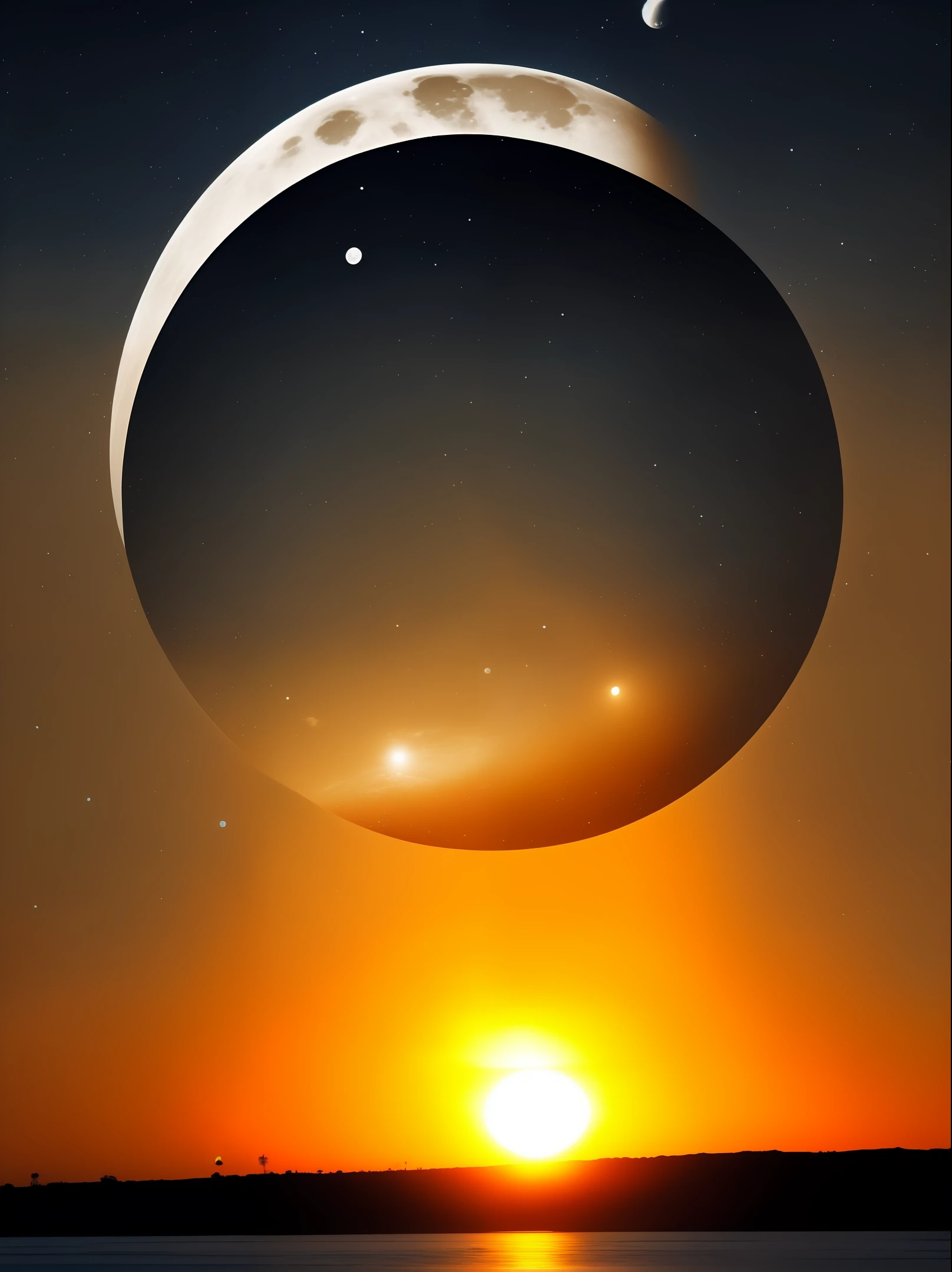 The sun kisses the moon