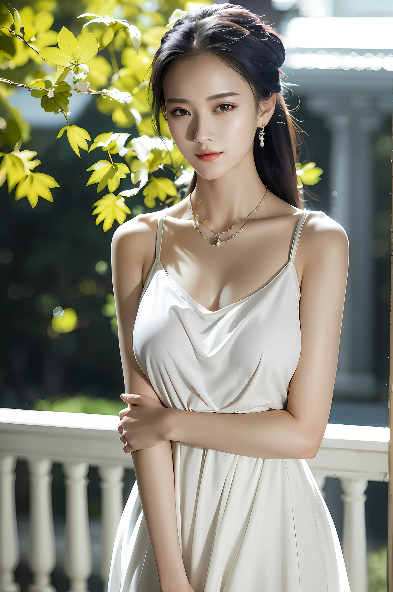 araffe woman in a white dress posing for a picture, gorgeous chinese model, gorgeous young korean woman, korean women's fashion model, beautiful south korean woman, beautiful young korean woman, tall thin beautiful goddess, a beautiful woman in white, stunning elegant pose, heonhwa choe, wearing white silk, full body xianxia, pale milky white porcelain skin