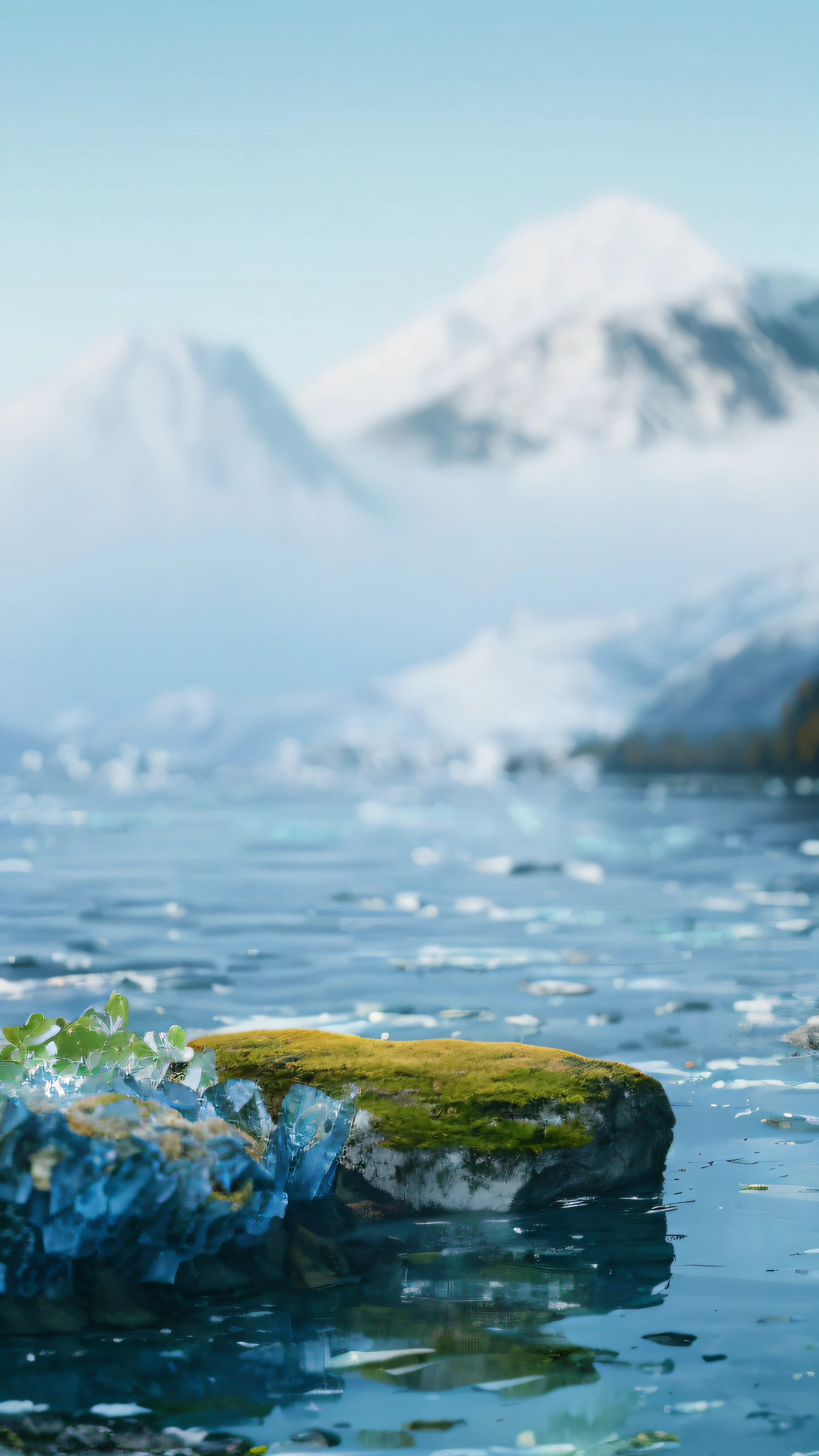 There is a large area of water, background is mountains, color scheme is comfortable, minimalist wallpaper, minimalist background, ice tundra background, minimal background, colorful dusk background, detailed landscape — width 1080, minimalist background, 8K wallpaper, 8K wallpaper, iPhone 15 background, rippled white landscape, iPhone wallpaper, peaceful landscape, simple background, fantastic background color, overall dark tone, premium sense --auto --s2