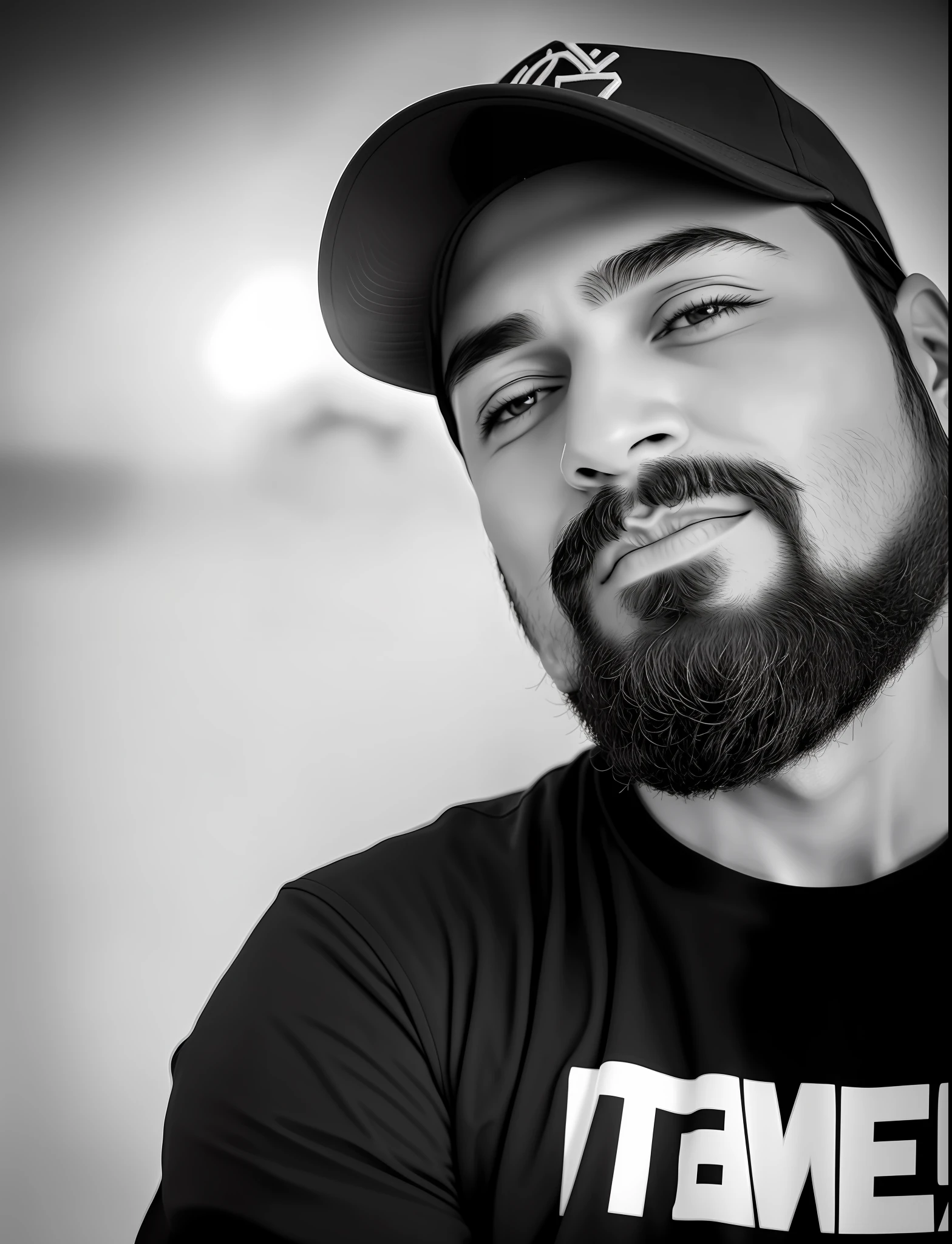 create an avatar Arafed man with beard and baseball cap looking at camera, 8k selfie photography, David Rios Ferreira, close-up portrait photo, 8k portrait, desaturated!, taken with Sony Alpha 9, w&w photo, artwork Foreground : Eloy Morales, filmed on the Nikon Z9, photo of a man, Andres Rios, loaded