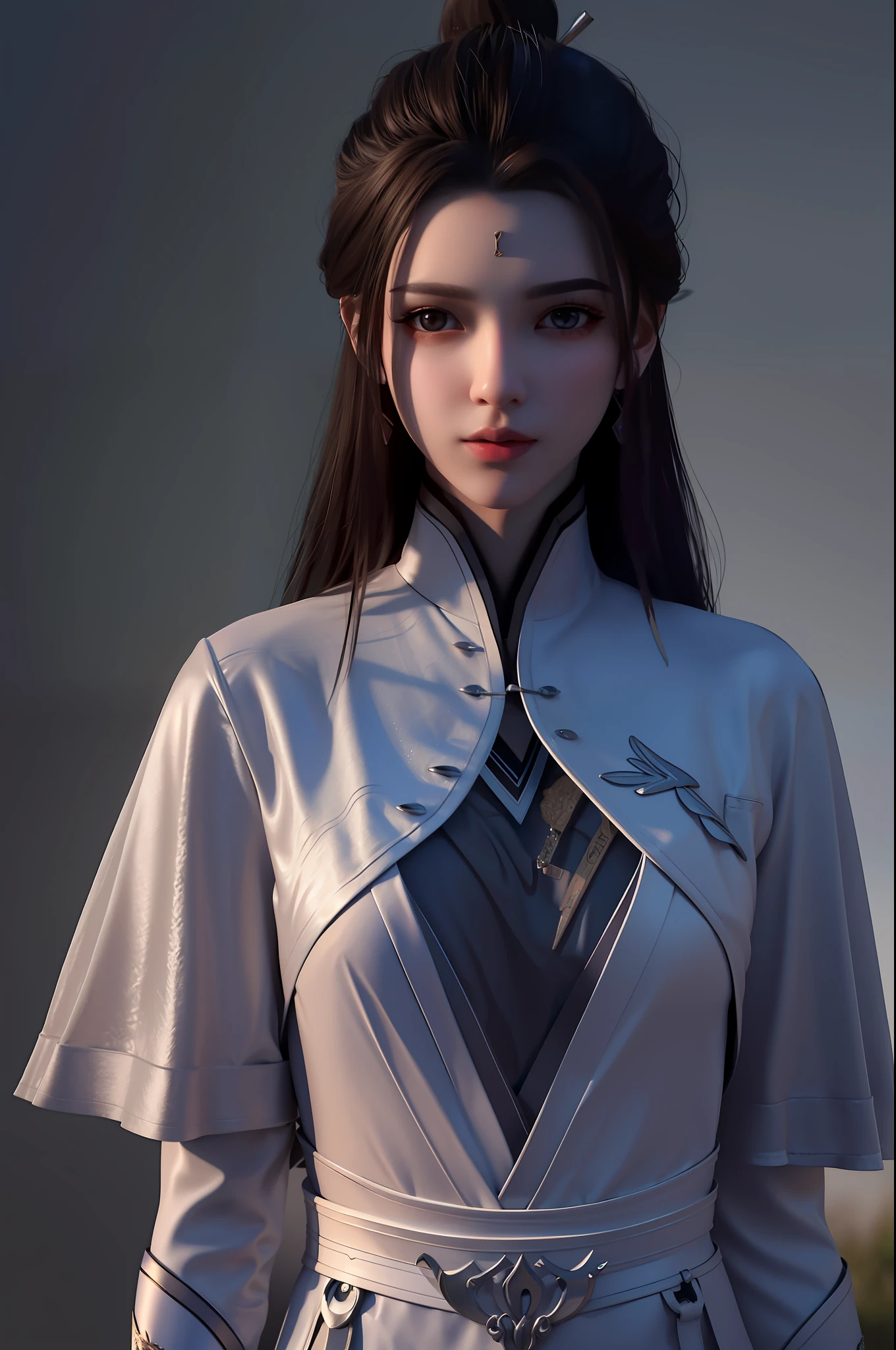 best quality,highres, high resolution, 4k,professional lighting, front lighting,physically-based rendering,masterpiece, (upper body), a girl, luxueqi, solo, looking at viewer,
