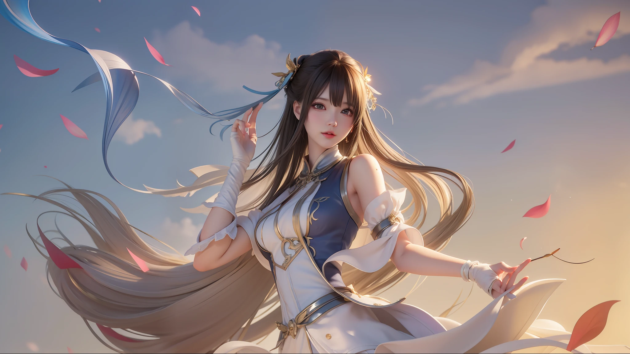 anime girl with long hair and flowing dress in the wind, extremely detailed artgerm, ! dream artgerm, beautiful young wind spirit, artgerm on artstation pixiv, heise jinyao, artgerm. anime illustration, style artgerm, artgerm detailed, anime goddess, ruan jia and artgerm, smooth anime cg art --auto --s2