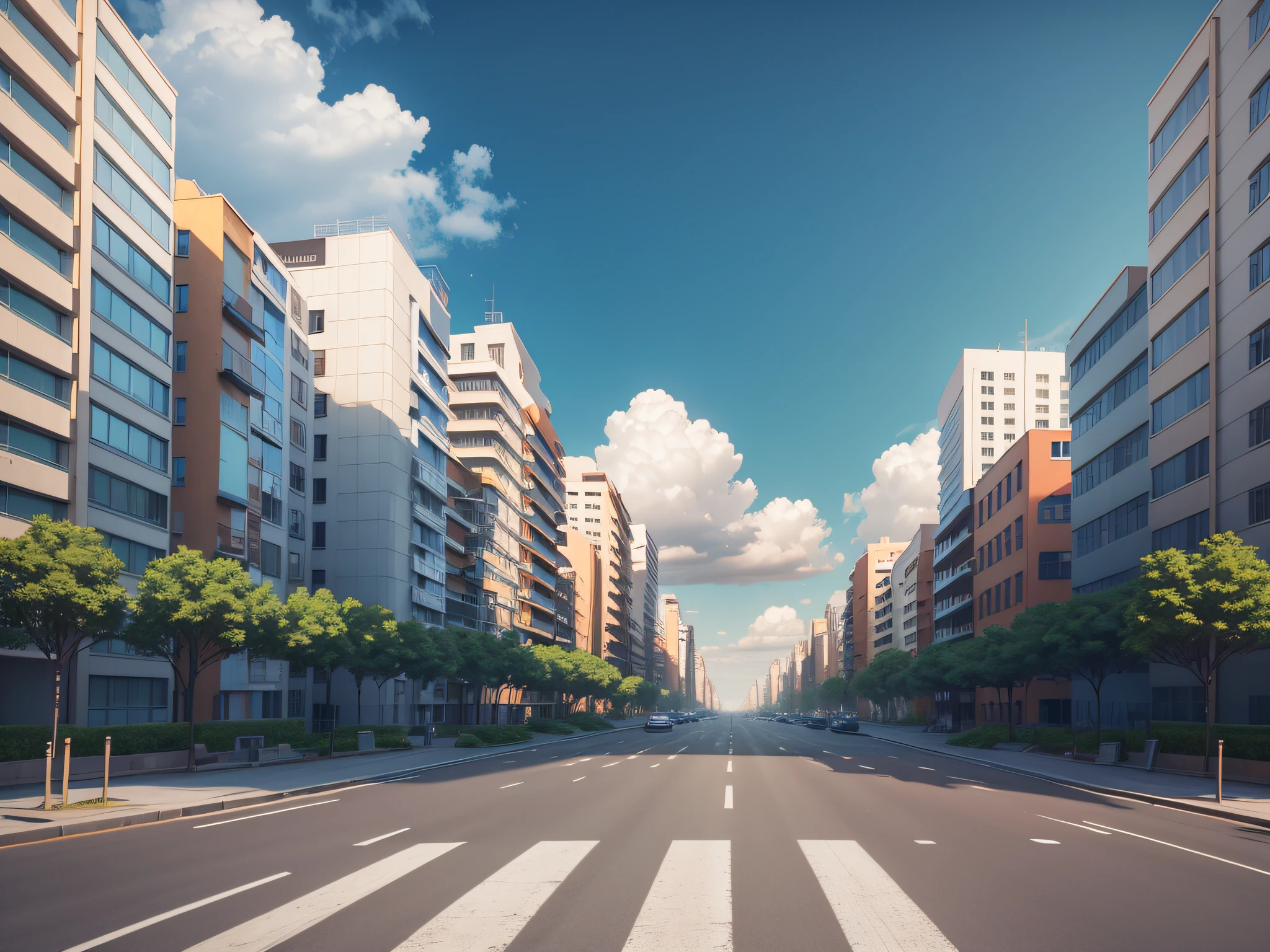 city street road, walk, with sky, angles, 3d, realistic --auto --s2