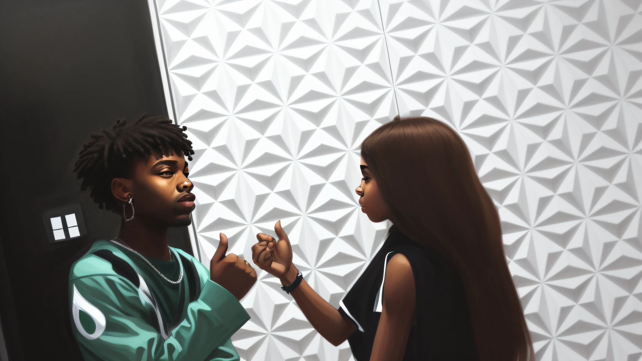 cartoon realist hip hop boy e girl