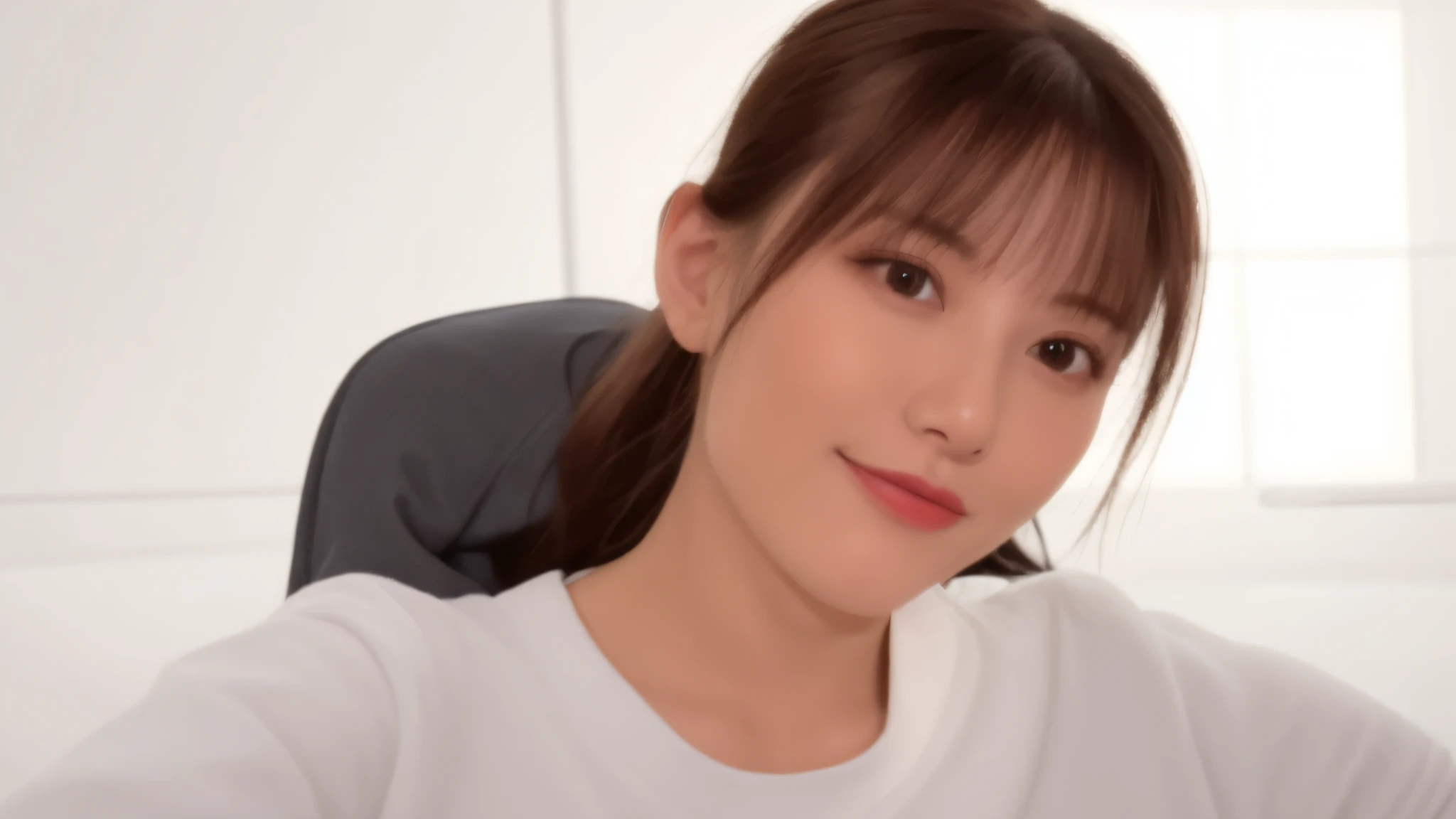 Chiho, Yoshitomo Nara, Little cute smile, Soft smile, Lovely smile, Innocent smile, Sitting on bed, Cute smile, Warm and gentle smile, Cute smile, Sakimi-chan, Shy smile, Kemono, gaze towards viewer, Yoshitomo Nara, Nozomi Takemura, Teasing smile, Ai Yazawa, Chiho, Narumi Kakinouchi, Harumi, Shiori Teshirogi, Koichi Morita, Ayami, Yasumoto Oka, Ayami Kojima, There is a woman posing for a photo with a smile, Yoshitomo Nara, Narumi Kakinouchi, Teasing smile, Lovely smile, Chiho, Ai Yazawa, Soft smile, Innocent smile, Warm and gentle smile, Little cute smile, Friendly seductive smile, She is smiling, Teshiro Kishiori, À la Fed asian woman with long hair and white shirt, beautiful Japan girl face, cute little face of girl, anime thai girl, Japan teen portrait, young cute one asian face, real life anime girl, chiho, long haired asian girl, young asian girl, cute natural anime face, beautiful asian girl, masterpiece, masterpiece, best quality, best quality, real, unity, 8k wallpaper, official art, highly detailed cg unity 8k wallpaper, ULZZANG-6500, (Original: 1.2), (Real: 1.4), Ultra Detailed, High Definition, Ultra Detail,Super-Detailed,Awesome, Fine Detail, Cinematic Lighting, (1girl:1.4), (Brown|Black Hair:1.4), Medium Hair, (Realistic Skin:1.2), (Light Brown Skin:1.2),(Small), Beautiful Girl Beautiful Details, Highly Detailed Eyes and Face, Eyes with beautiful details, huge file size, super detailed and beautiful, blush, embarrassing, (laughs: 1.2), black eyes, model shooting style, full body shooting, earrings, chain necklace, loft apartment, living room, (almost empty room), "Imagine a cheerful girl with smooth black hair, wearing a bright dress, in a field under a vast sky. Her eyes, full of life and curiosity, shine brightly, reflecting the infinite beauty of nature. Top Quality, Photorealistic, 8k, High Definition, Girl 1 Person, Women, White Skin, (Skin Dent), (Big Breasts), (Professional Lighting, Bokeh), (Street), (People, Crowd: 0.6), Market, (Night: 1.2), (Gray Hair: 2.0), (Blouse: 1.5), (Portrait: 0.6), Gorgeous, Bloom, (Floating Hair), (Light particles, Lens flares, Luminous particles: 0.6), (Dynamic Pose: 1.2), Soft Lighting, Trending at Art Station, Trending at CGSociety, Complex and Detailed, Sharp Focus, Dramatic and Photorealistic Painting Art Mid Journey and Greg Lutkowski, À la Fed Asian Woman with Long Hair and White Dress Posing for Photo, Beautiful Japan girl face, girl cute face, Iwakura Rain closeup, realistic young idol, black hair Sui Ishida, Japan model, Chiho, young cute Japan girl face, Japan teenage portrait, portrait of Mayuri Shiina, real human skin