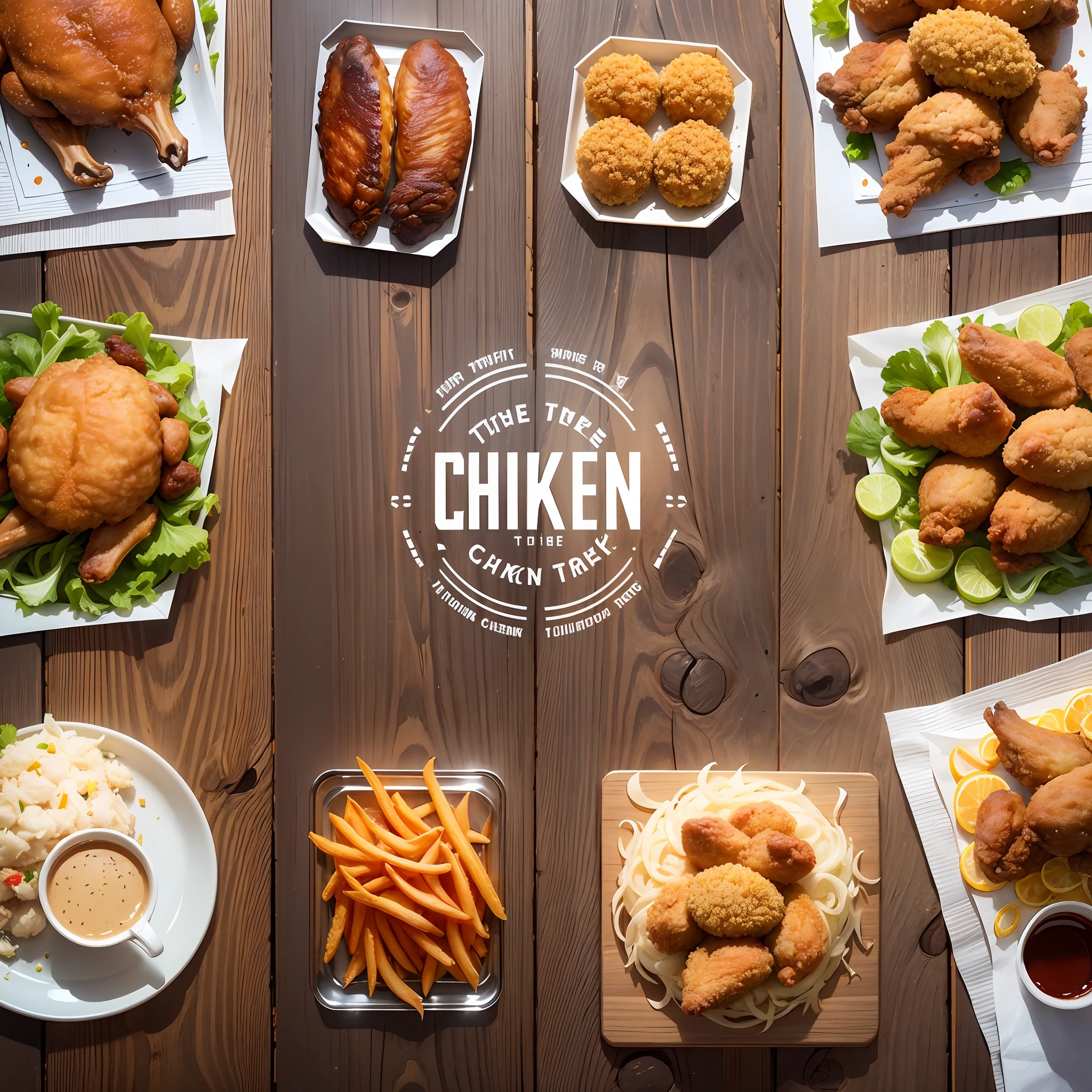 create a logo for a fried chicken company, named: "The Little Chickens"