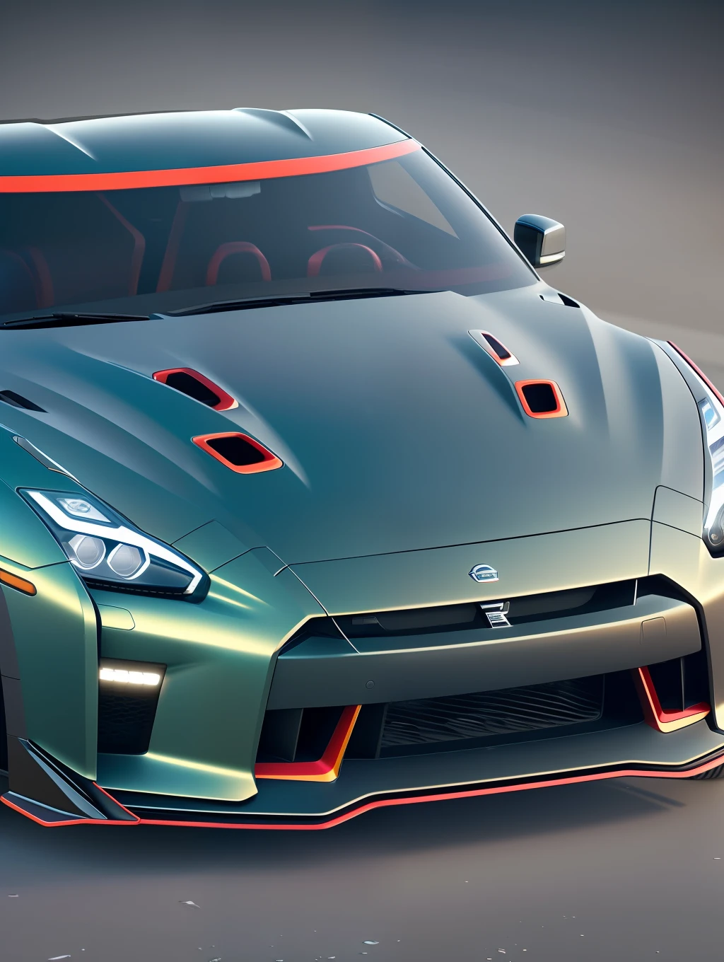 Make a futuristic car model Inspired by the Nissan GTR35, Ultra HD, Realism, Delicate Texture, 8K Quality --auto --s2