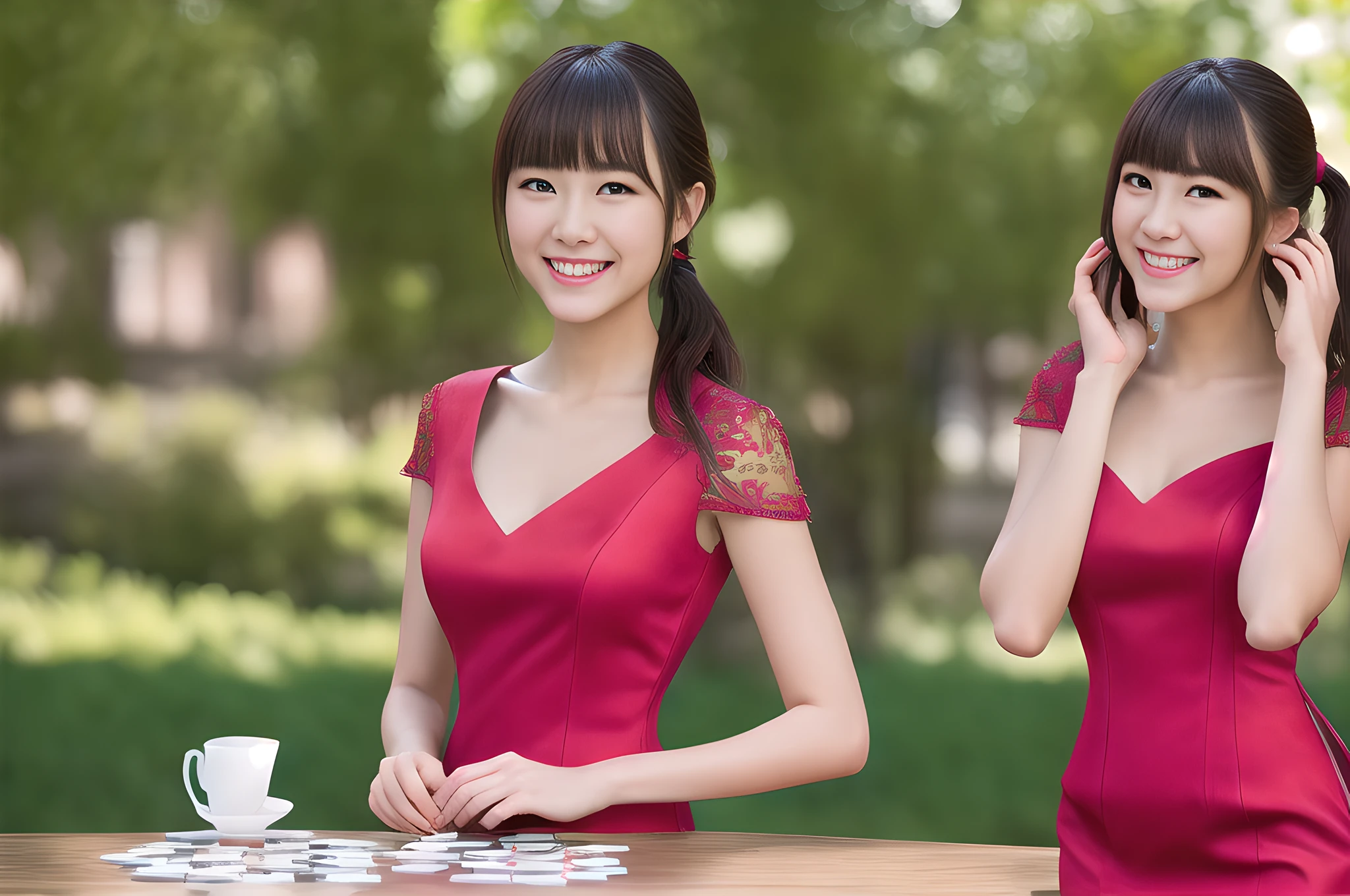 masterpiece, ultra high res, (photorealistic:1.4), 8k, RAW photo, best quality, best quality, amazing, finely detail, official art, absurdres, soft lighting, sharp focus, (bokeh:1.5), cinematic lighting, light on face, (dynamic pose:1.5), Volumetric lighting, 1girl, (huge breasts:1), (cleavage:1), (bangs:1.5), (ponytail:1.4), (perfect face:1.5), super detailed beautiful skin, (abs:0.9), (teenage:1), (collarbones:1), (torpedo:1), (wide forehead:1.4), (skinny:1.2), (narrow weist:1.8), (smile:1.5), ((red)china dress:1.6), (meadow), ( huge tree:1.5), sunshine, early summer, high resolution, one beautiful young woman, (fair skin:1.2), (ultra-detailed background, detailed background), BREAK smiling girl portrait., the composition is symmetrical, BREAK sunshine, strong light, front lighting, gleaming skin, (teenage:1.3), (cowboy shot:1.2), BREAK frills, frilled dress, frilled shirt, center frills, frilled sleeves, frilled ribbon, frilled tie, ribbon tie, looking at viewer dynamic pose, best quality, ultra high res,(photo realistic:1.6), flat face, white cheongsam clothes, Chinatown, night, (8K, Ultra High Definition, Masterpiece, Best Definition, High Definition: 1.3), (Photorealistic: 1.8), (Japan Pretty Girl: 1.3), 17 years old, ([Middle | Big]: 1.2), Slender, Legs, (Short Hair), (View Viewer: 1.5), (Random Pose, Random Angle: 1.3), (Night View), (Indoor, On Bed: 1.3) breaking, oily skin, Woman playing Go on a wooden table in the room, Akiko Takase, Tsugumi Oba, Yasumoto Oka,