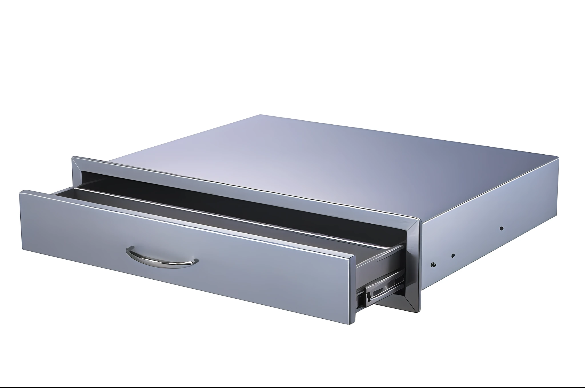 there is a drawer with a drawer open on a white background, made of brushed steel, product photo, stainless steel, 4 0 0 mm, angled view, official product photo, productphoto, high detail product photo, 3/4 view, 3 / 4 view, maxar, angle view, 300mm, 3 0 0 mm, aluminium