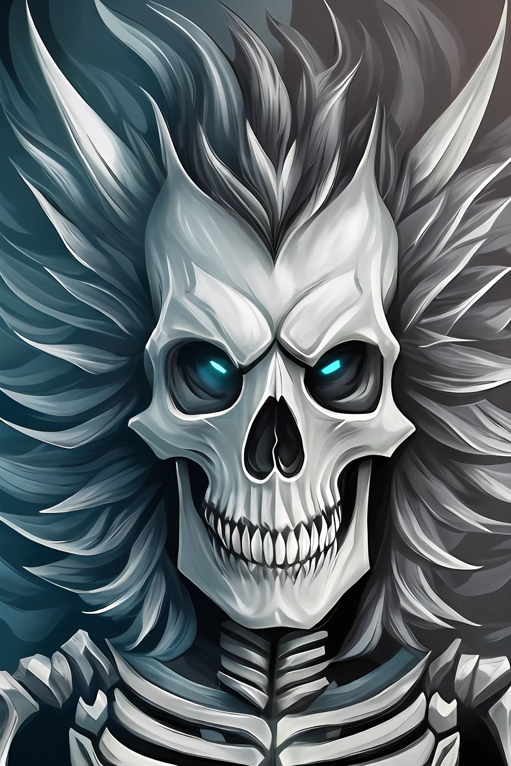 a necromancer, skeleton, on his skeleton horse --auto --s2