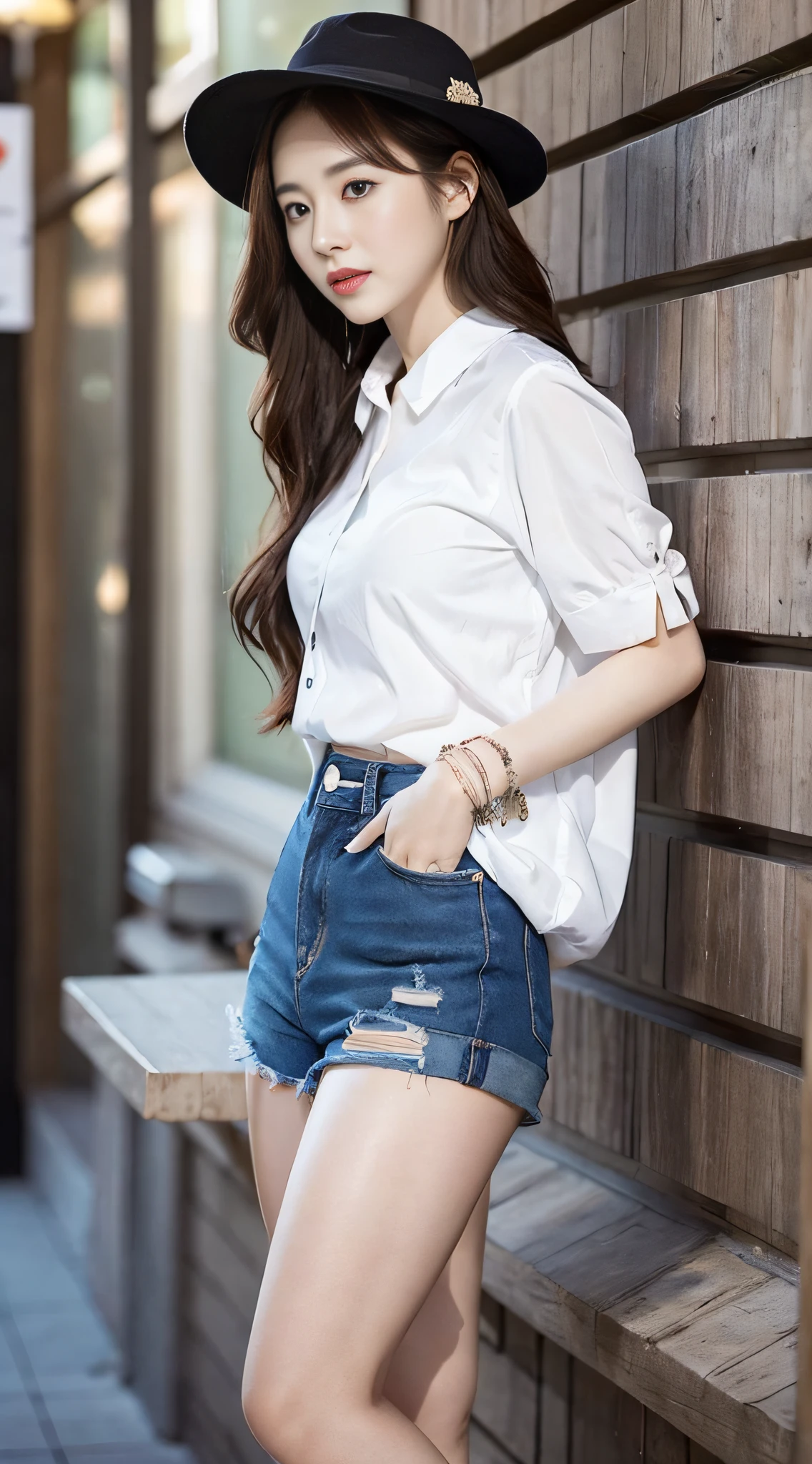 A woman in a white Korean version of the short-sleeved top and shorts poses for a photo, a picture inspired by Ma Won-woo, tumblr, realism, dilraba dilmurat, beautiful korean woman, korean girl, cute korean actress, beautiful korean young woman, gorgeous korean young woman, young cute korean face, Kim young-hin, Nguyen Jia-beautiful! , Korean female fashion model