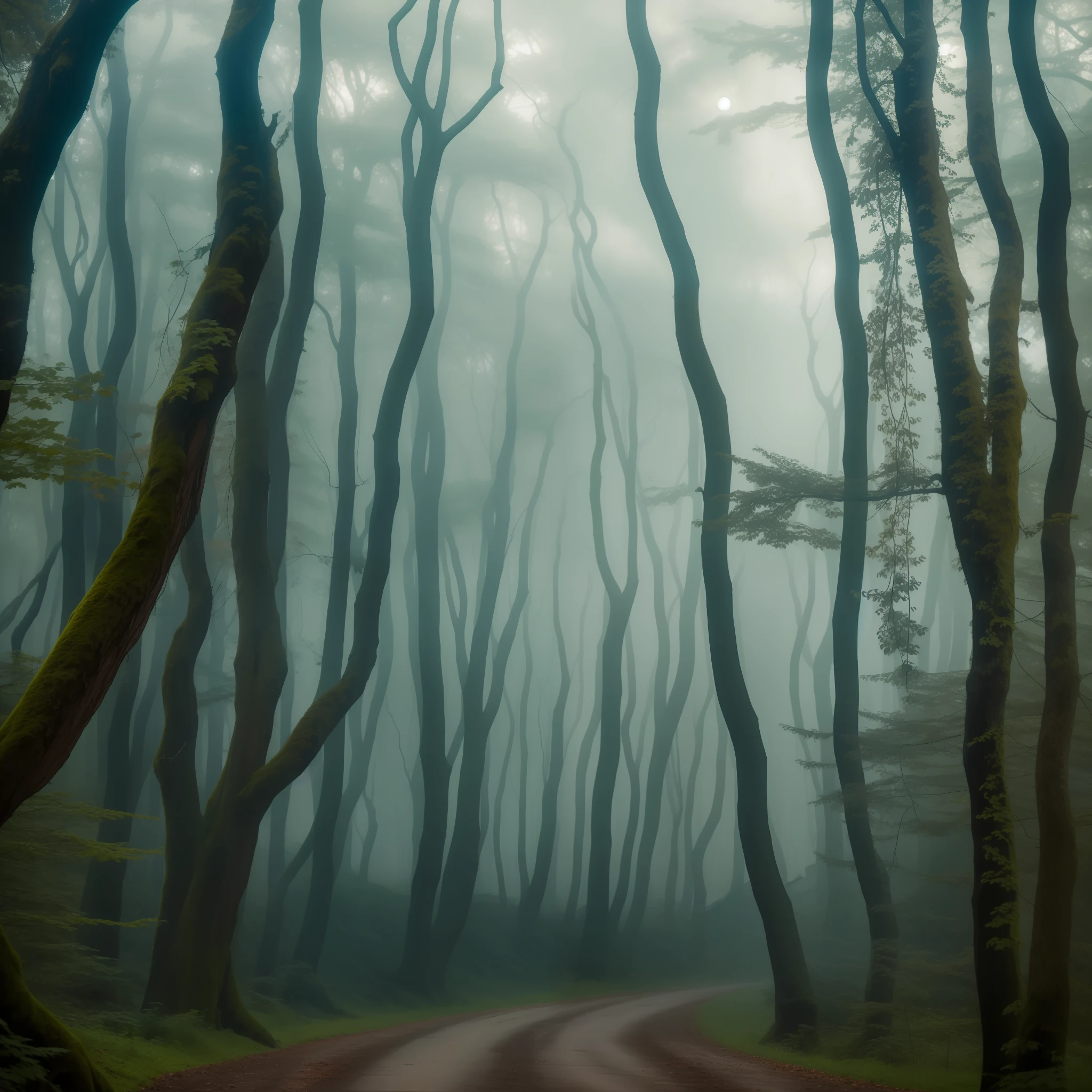 A crooked home, in a forest crooked in a dark way