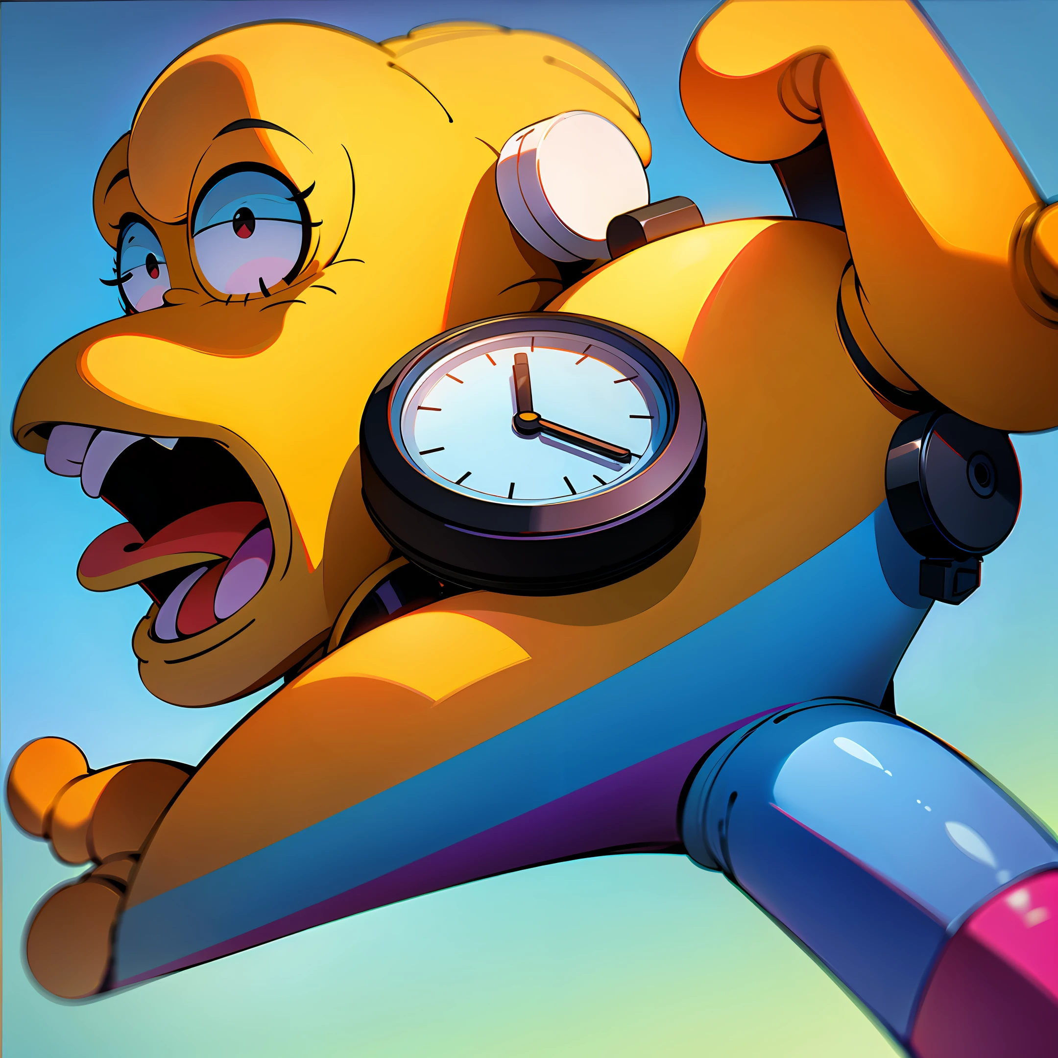 Simpsons with a smartwatch