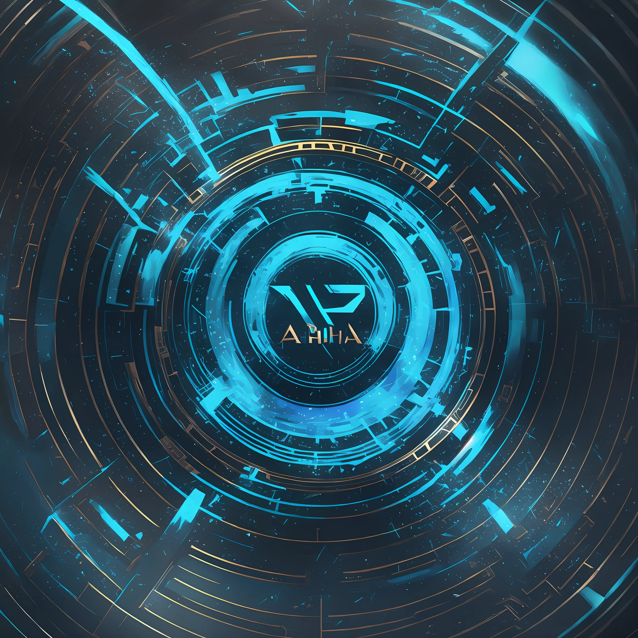 Logo, with the name "mind of an alpha 2.0", (best quality), blue and black colors, circle --auto --s2