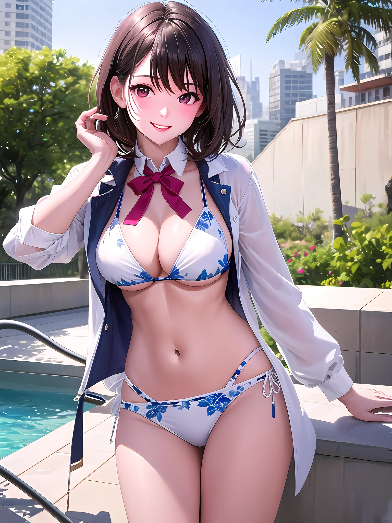 Wrinkles that show the shape of the, bikinis that show the shape of the, braless, beautiful, beautifully shaped, beautifully shaped breasts, erect, protruding, too beautiful breasts,
