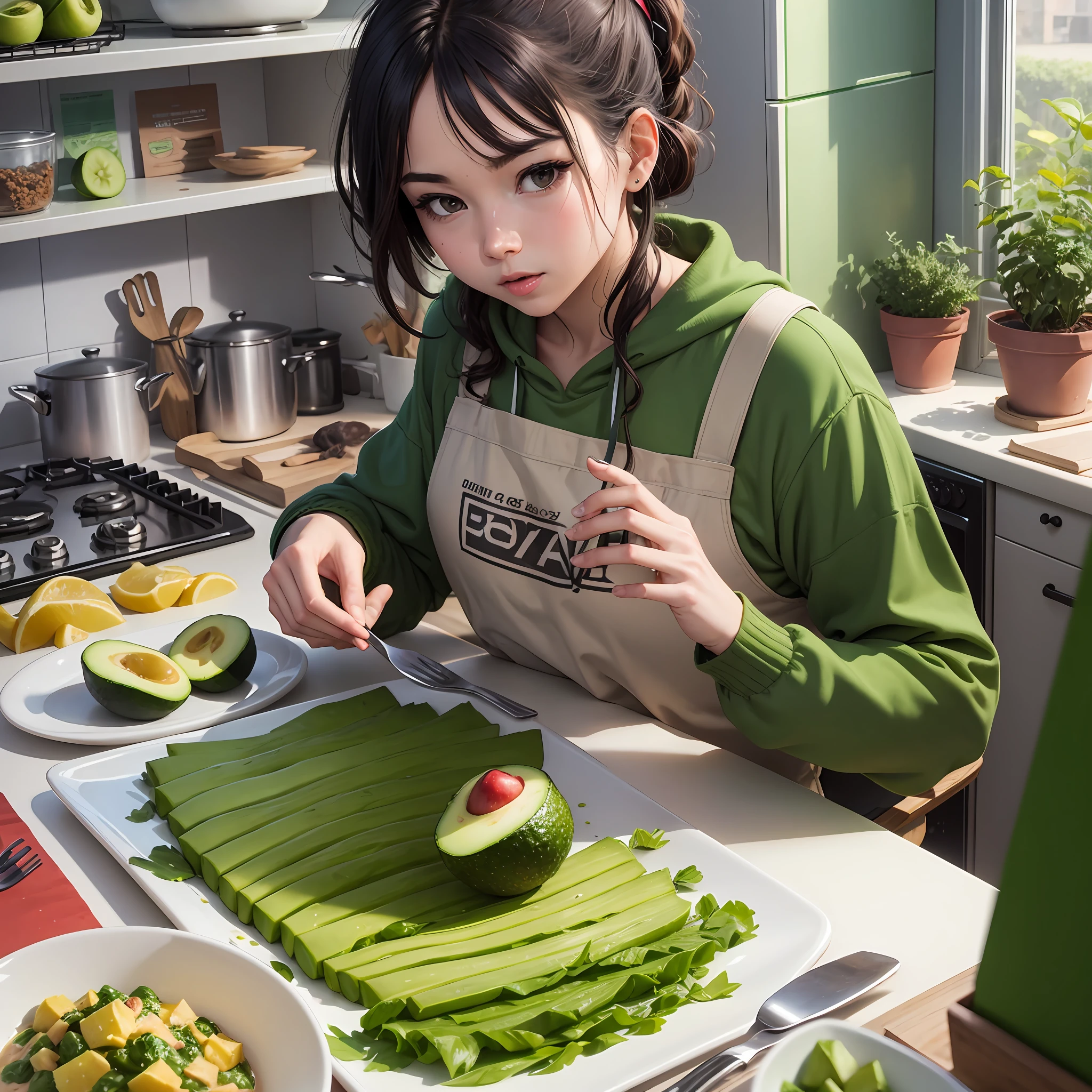 Create a cover for YouTube video with avocados, cooking --auto --s2