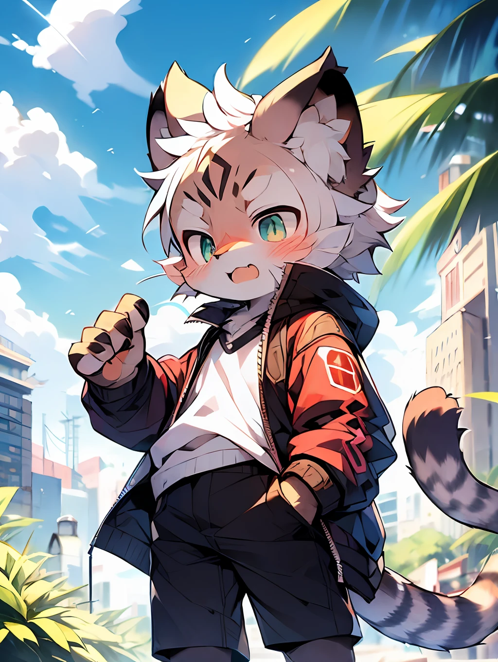 zackary911, by majmajor, by syuro, by dagasi, by wolfwithwing, by hanuvo, by tabhead, by zinfyu, by seraziel, (by dagasi:1.1), BREAK,masterpiece, highres, 8k, detailed background, high quality, BREAK,(( panther, leopard,black fur, cat tail, fluffy, detailed fur)) fur,BREAK,Modern city, tall buildings, dark clouds, lightning, BREAK,
,male,thunder,Fundoshi,Angry, lightning in the eyes, discharge,jacket,(Palm shoots lightning,eye shoots lightning:1.2)