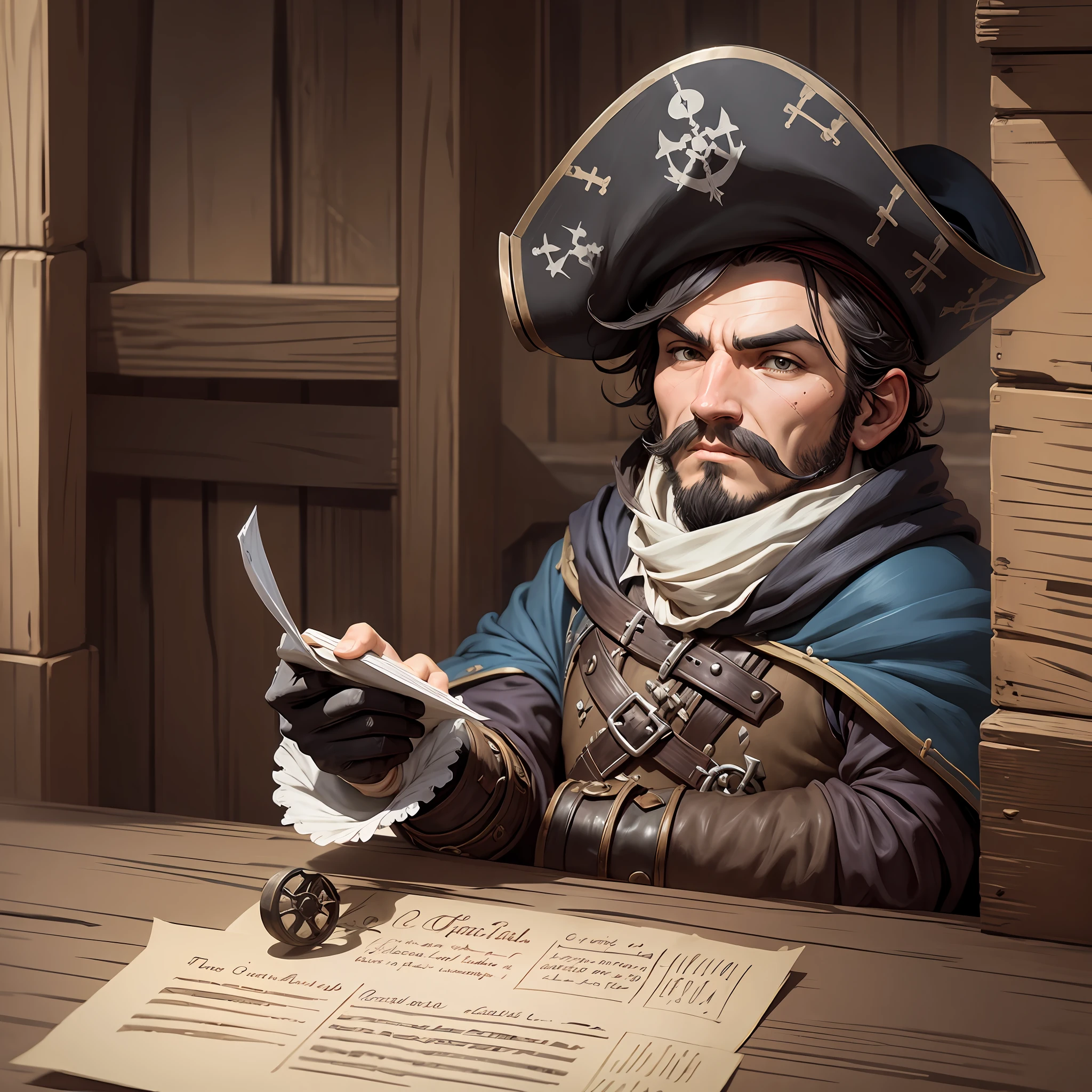 Thief privateer, Spanish privateer, navigation, ship with black sails - cartoon style --auto --s2