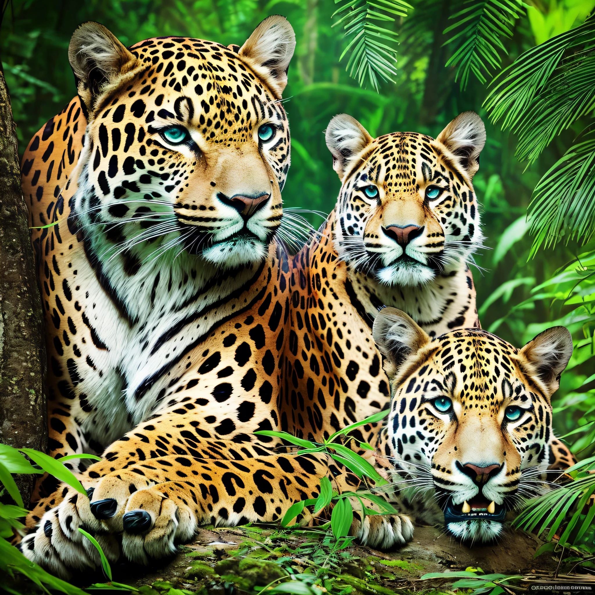 NFT 1 - "Guardian of the Forest" Description: This NFT features the majestic jaguar, symbol of power and mystery in the Amazon rainforest. His piercing gaze reminds us of the importance of preserving the natural habitat of these magnificent felines. With its vivid colors and lush details, this image conveys the message that the preservation of nature is fundamental to the maintenance of ecological balance. --auto --s2