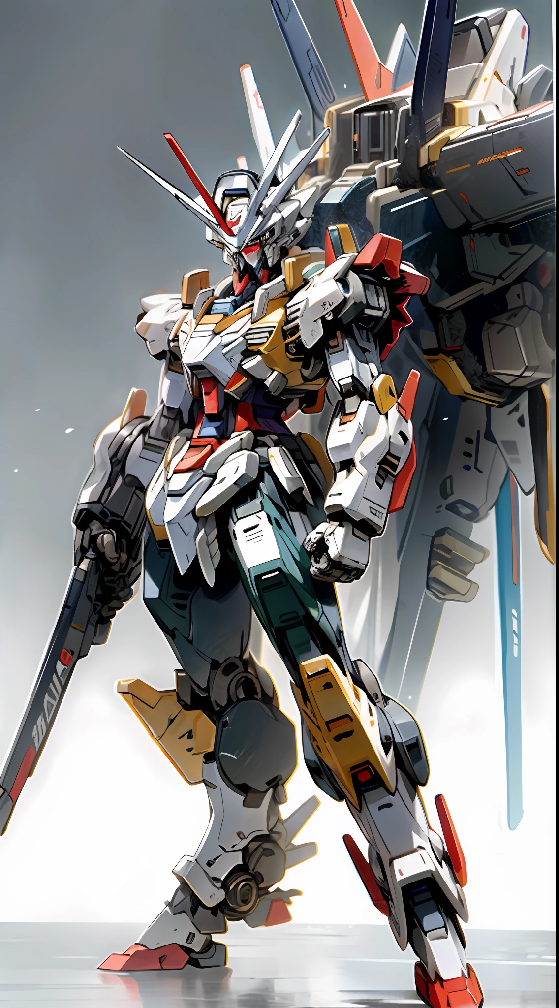 Mecha, Gundam, Full Body, Front Image, Symmetrical Composition