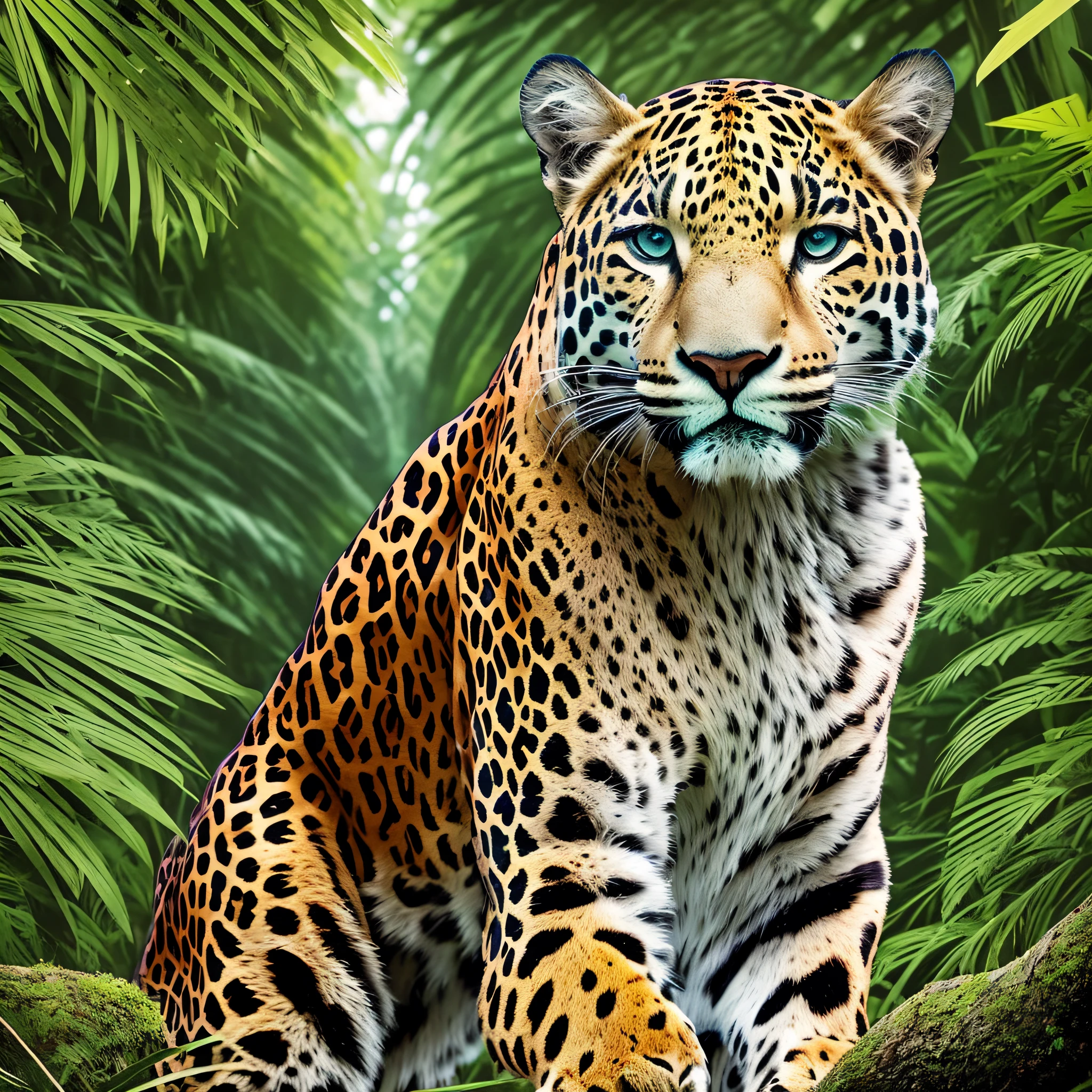 NFT 1 - "Guardian of the Forest" Description: This NFT features the majestic jaguar, symbol of power and mystery in the Amazon rainforest. His piercing gaze reminds us of the importance of preserving the natural habitat of these magnificent felines. With its vivid colors and lush details, this image conveys the message that the preservation of nature is fundamental to the maintenance of ecological balance. --auto --s2