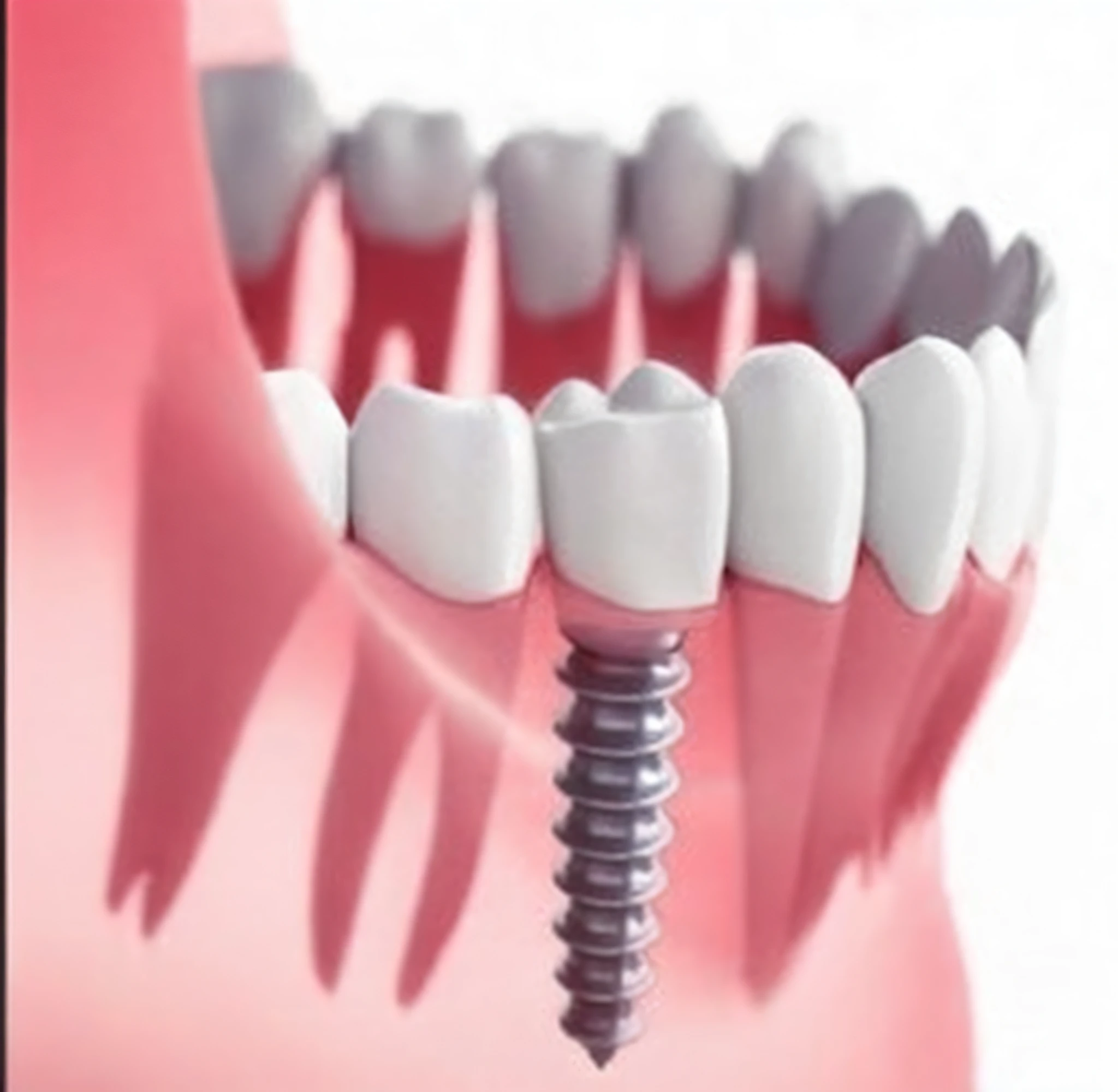 a dental implant,implants, detailed implants, mechanical implants, dermal implants, power implants, detailed bright red implants, augmentation, crystalline masterpiece implants, cybernetic augmentation implant, cable wire implants, cybernetic implants, missing teeth, cybernetic implants, 3156350975