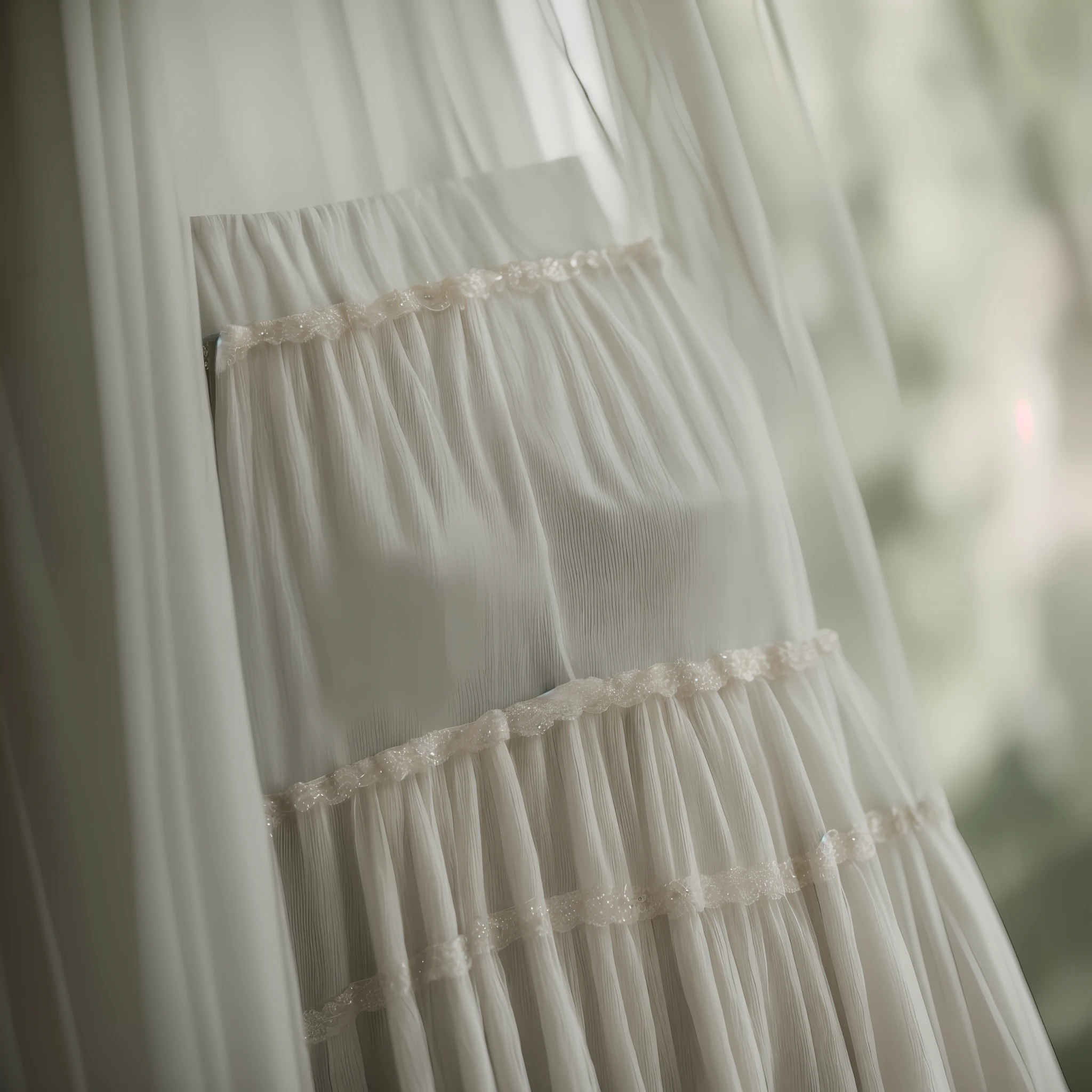 wedding, pure midriff transparent asymmetric short dress, light colour, dreamy transparent yarn, beautiful floor-to-ceiling windows, yarn curtains, dreamy,closeup shot,巨乳,美臀,成熟,勾魂的丹凤眼,