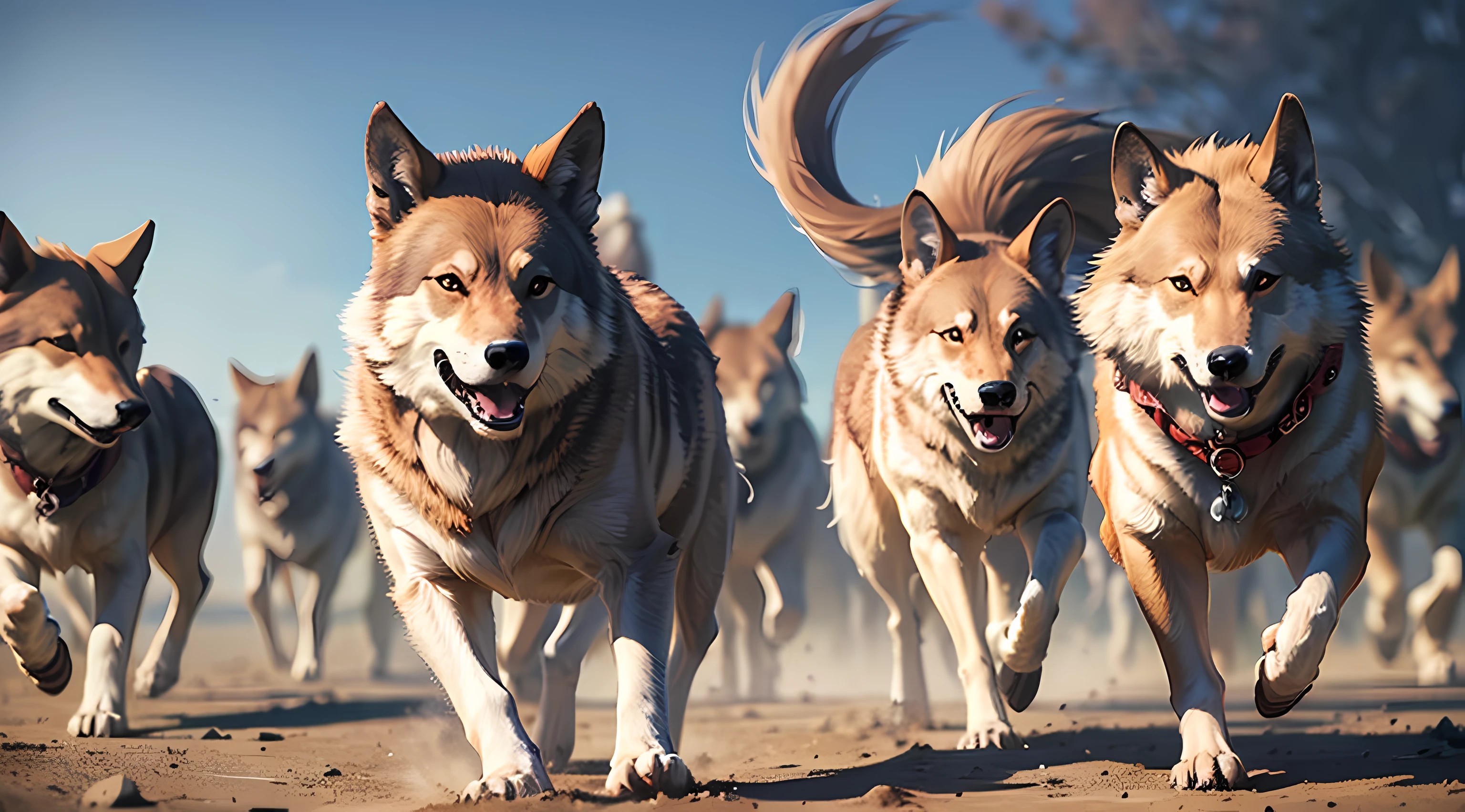 #SOD#women running in tribal clothes among wolves in a hyper-realistic 8k scene#EOD.# --auto --s2