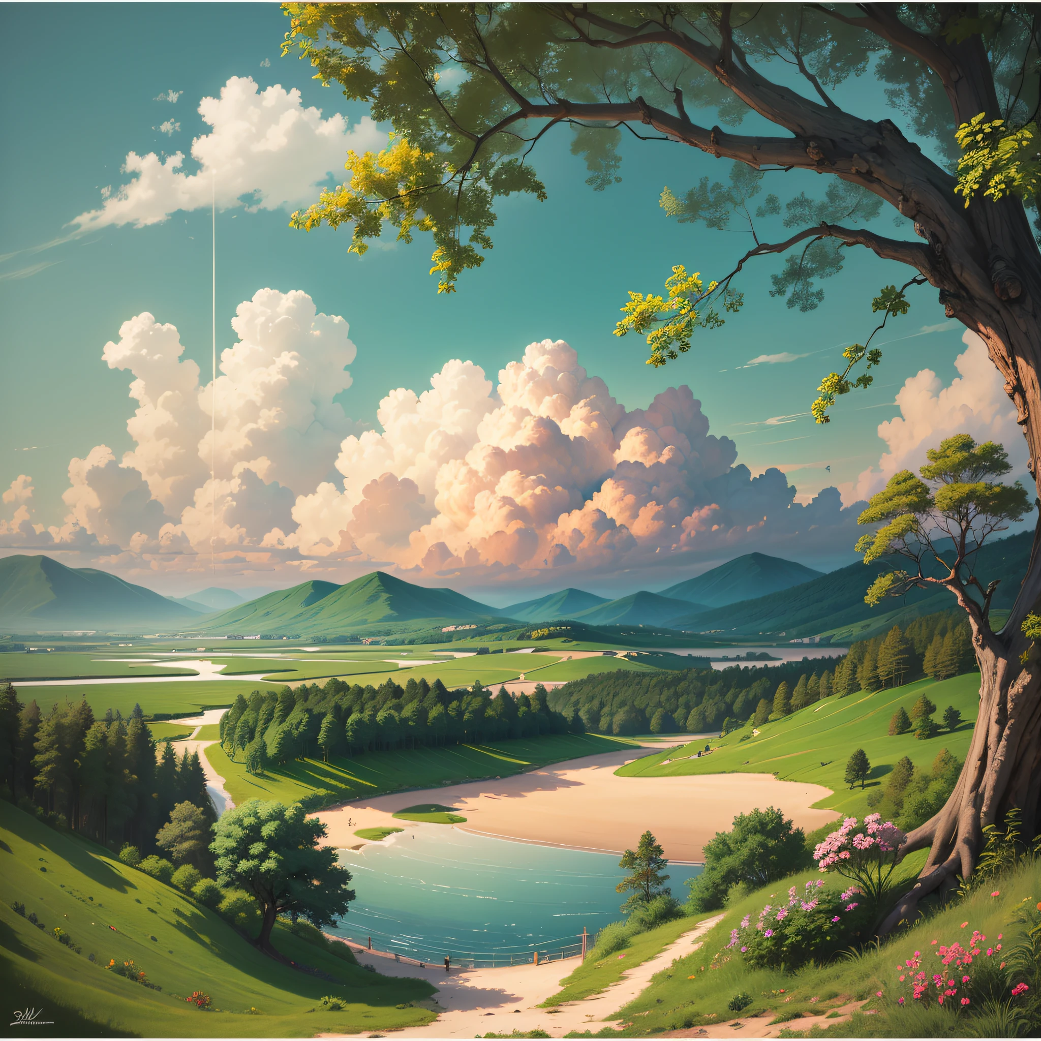 The scenery in the painting is so beautiful, as if it is in front of my eyes. --auto --s2