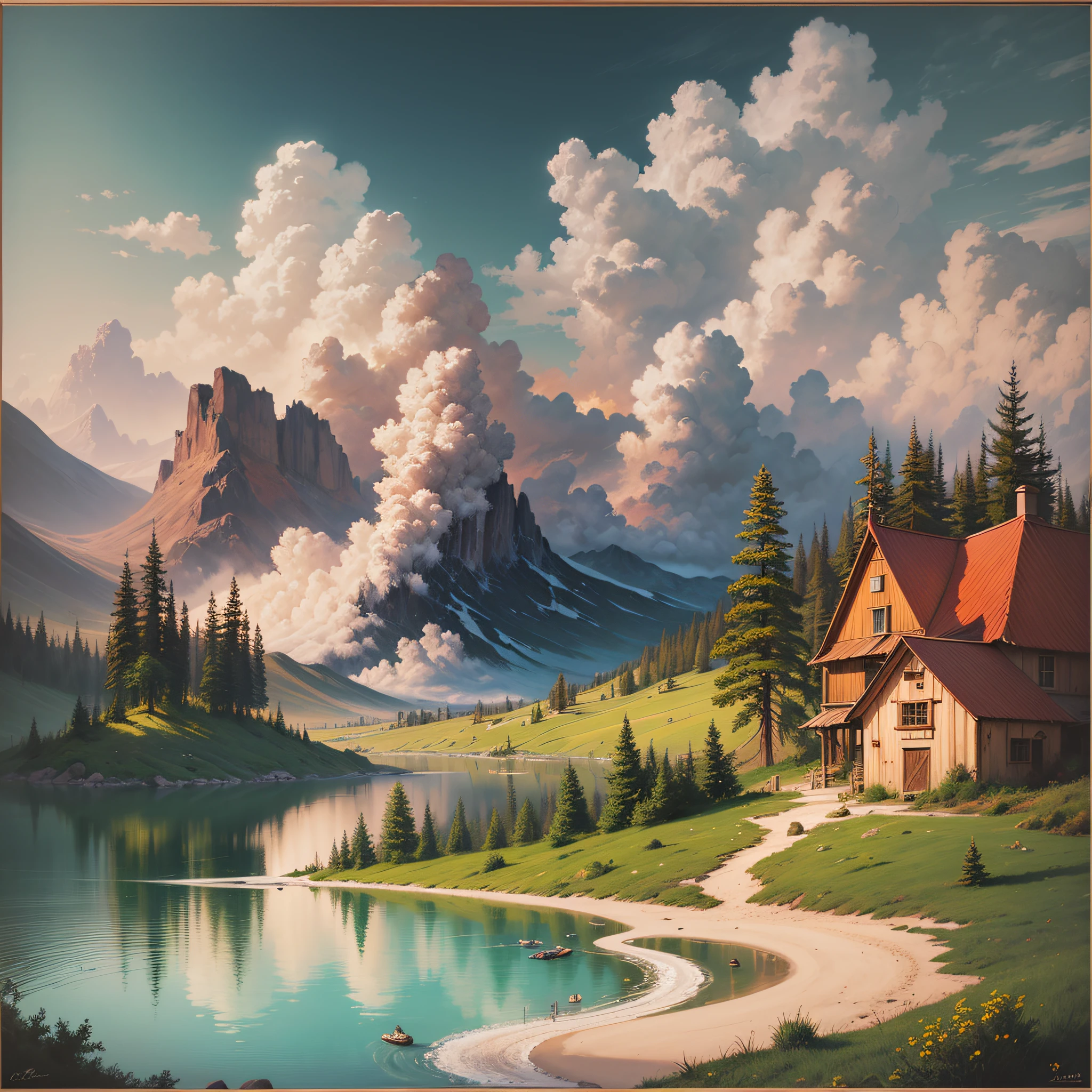 The scenery in the painting is so beautiful, as if it is in front of my eyes. --auto --s2
