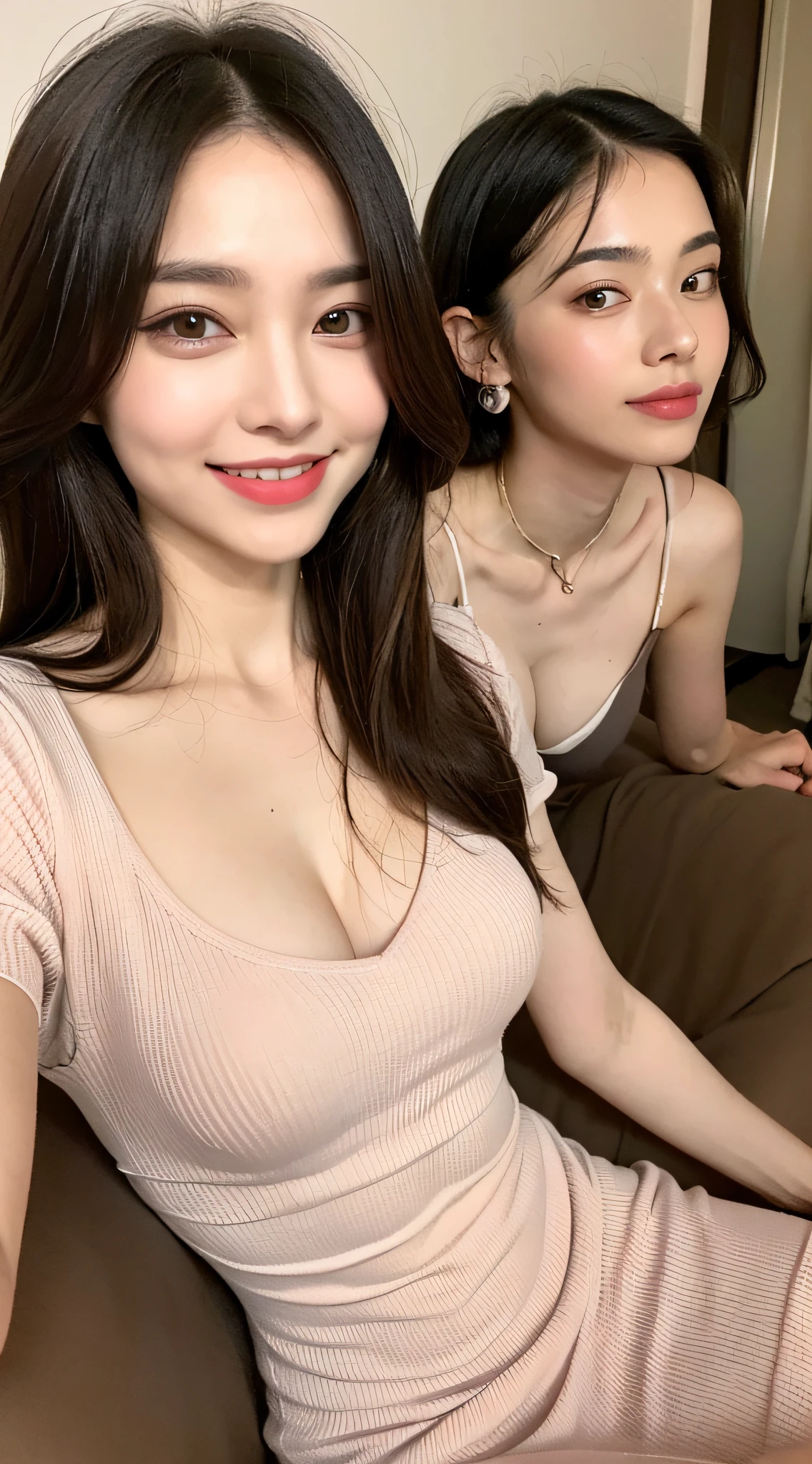 ((Best Quality, 8K, Masterpiece: 1.3)), 1girl, Slim Abs Beauty: 1.3, (Hairstyle Casual, :1.2), Tight dress, super fine face, Delicate eyes, Double eyelids, smile. Take pictures in cute poses, very low figure, small waist, , close-up, close-up