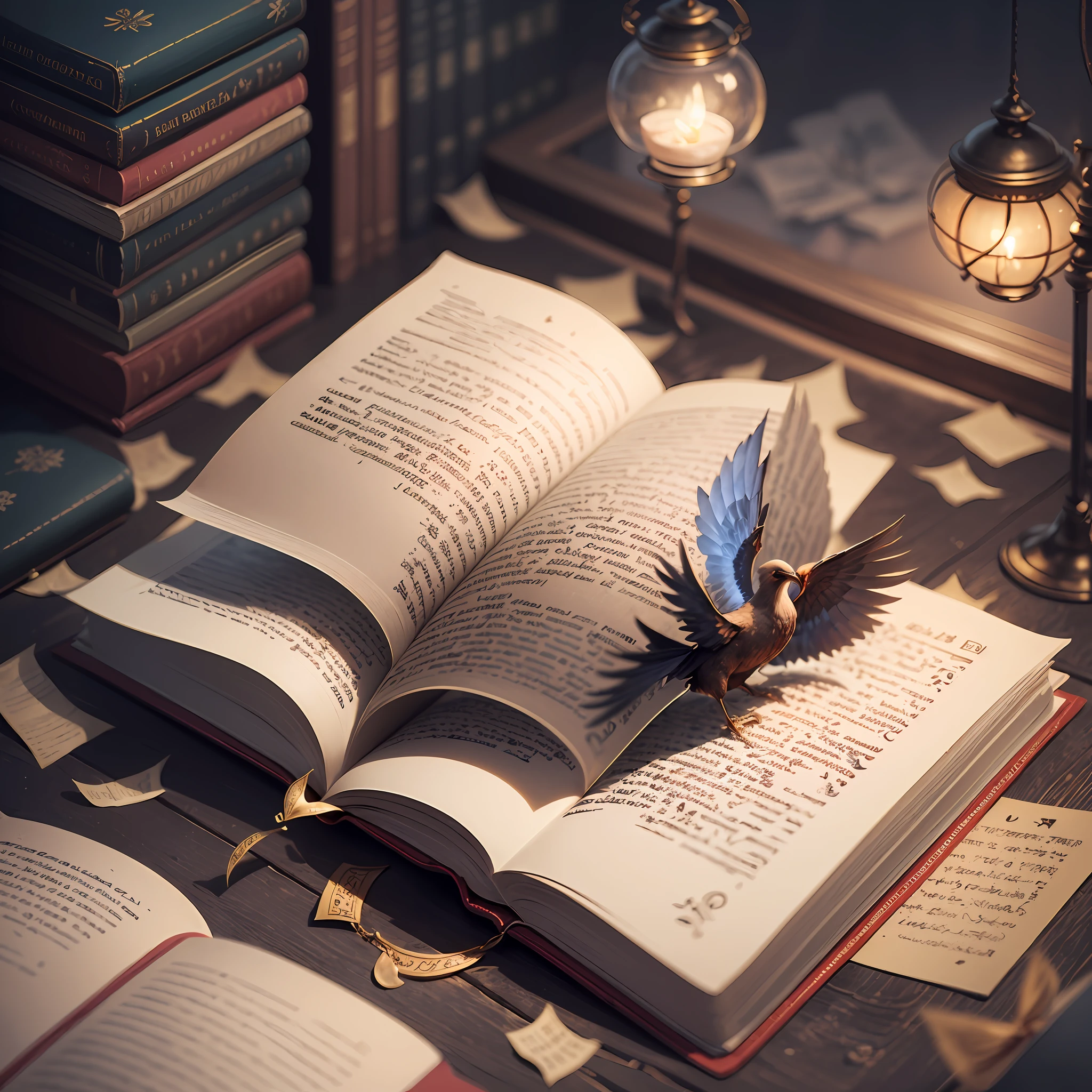 ((Open book))com ((pages coming out)) with a touch of magic . 1280x720