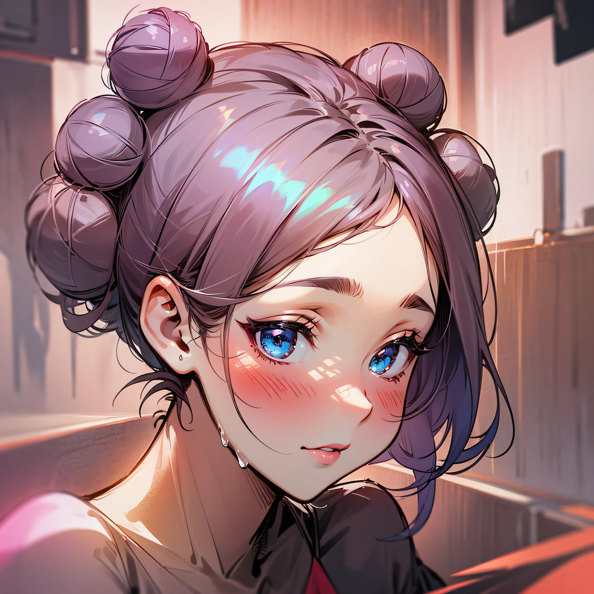 cute girl,bun hair,rouge cheek,moisture --auto --s2