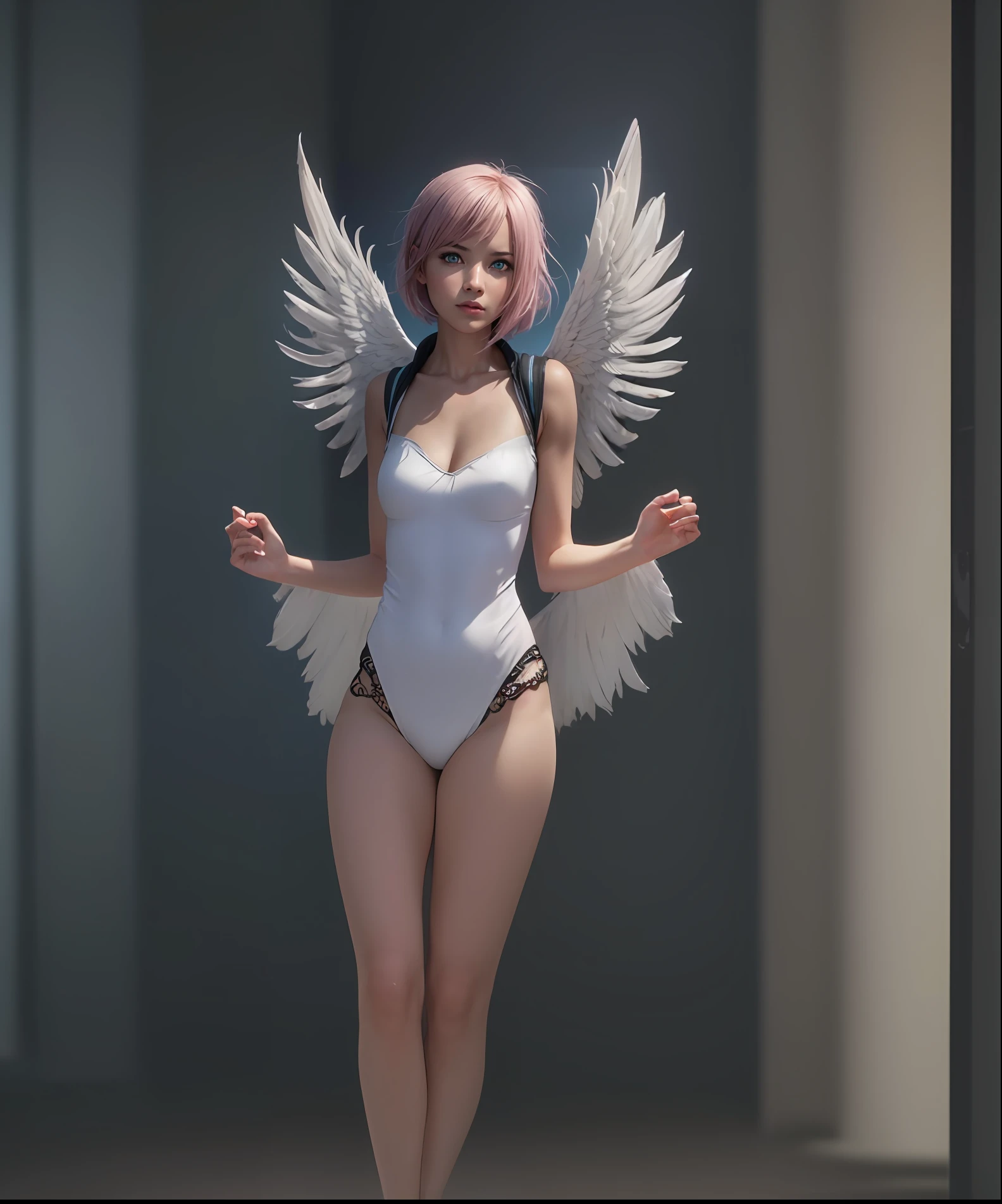 a close up of a woman with pink hair and angel wings, 3 d anime realistic, photorealistic anime girl render, realistic anime 3 d style, ross tran 8 k, anime styled 3d, beautiful cyborg angel girl, hyper realistic anime, high definition cgsociety, artgerm ; 3d unreal engine, stunning cgsociety, cgsociety ), hyperrealistic fantasy art