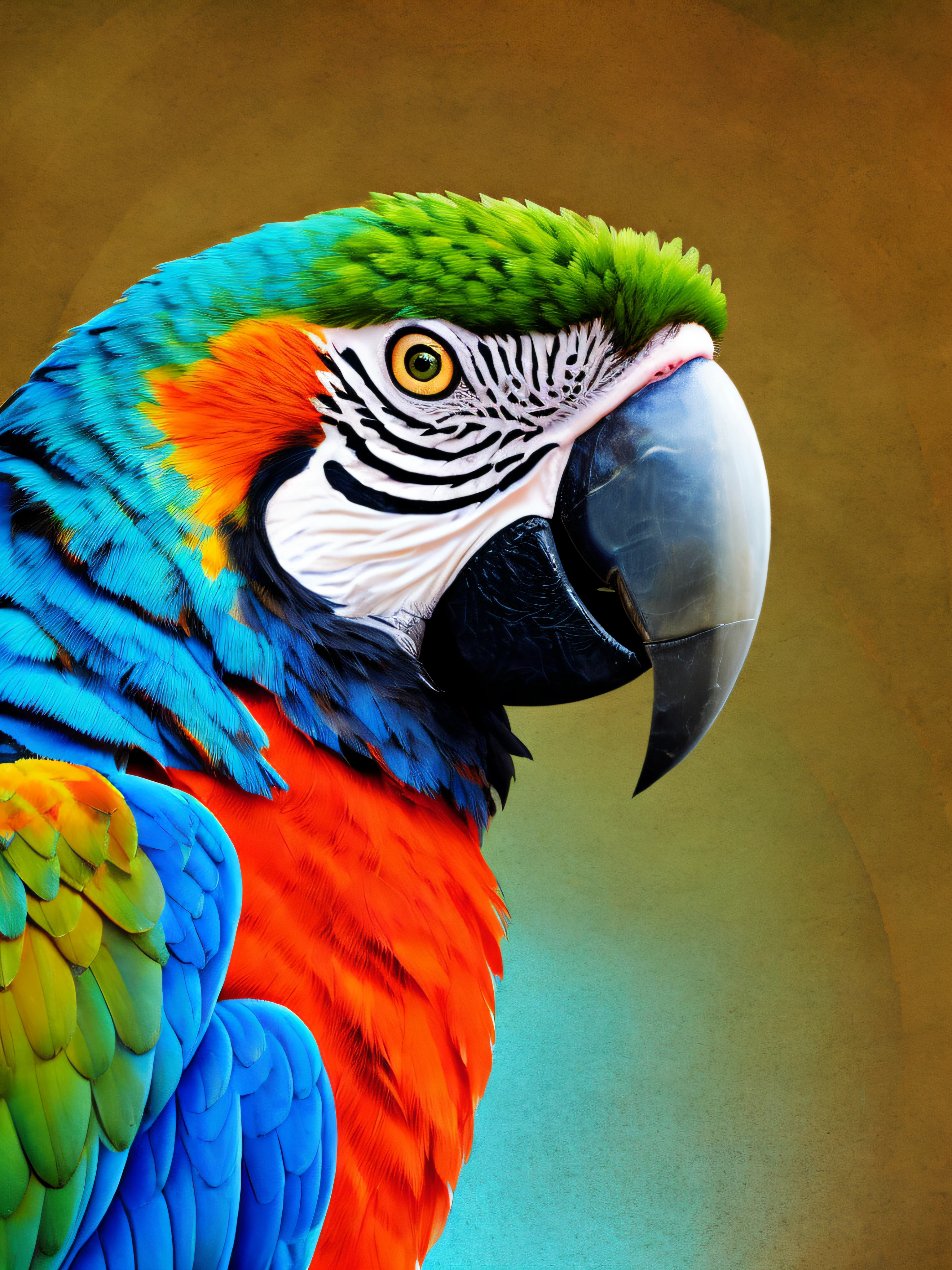 full color splendid macaw, maximum detail, vivid colors, epic composition