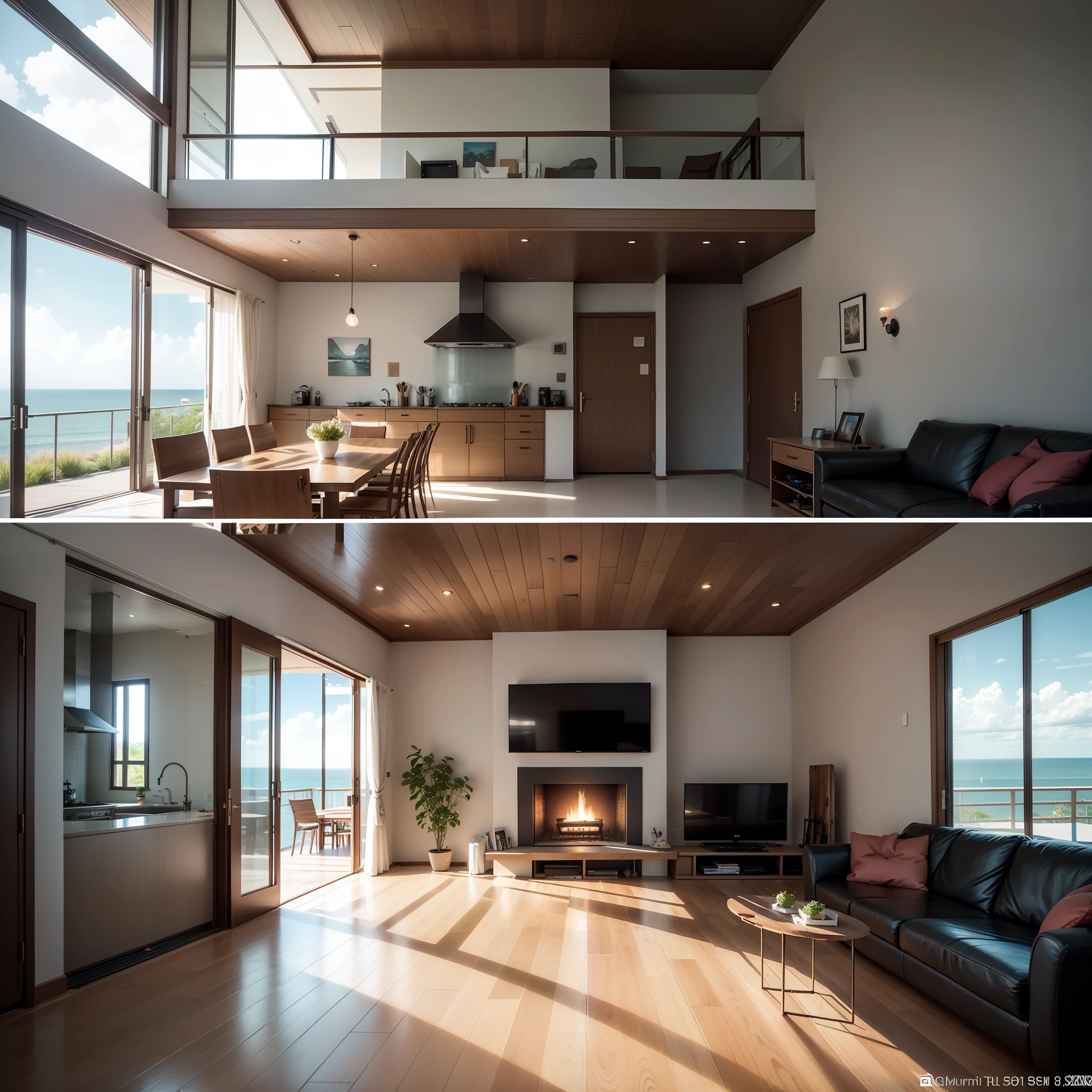 Welcome to this stunning, upscale modern home nestled on a pristine oceanfront location. With its sleek architectural design, two spacious floors, and an abundance of tall windows offering breathtaking panoramic views, this residence seamlessly combines luxury and natural beauty.
As you approach the residence, you'll be captivated by its striking contemporary exterior. The clean lines, minimalist aesthetic, and use of high-quality materials immediately create an air of sophistication. The house stands as a work of art in itself, with its abstract design elements subtly integrated into the façade, adding an artistic touch that complements the surrounding natural landscape.
Stepping inside, you'll be greeted by an expansive open-concept living space flooded with natural light. The tall windows throughout the house showcase the magnificent ocean views, creating a seamless connection between the interior and the outdoors. The interior design follows a contemporary theme, featuring a harmonious blend of neutral tones, clean finishes, and carefully selected furnishings that exude both style and comfort.
The main living area boasts a spacious layout, perfect for entertaining guests or enjoying family time. The strategically placed furniture creates inviting conversation areas while maintaining an unobstructed view of the stunning coastal scenery. A sleek fireplace provides warmth and ambiance during cooler evenings, adding an element of coziness to the space.
The gourmet kitchen is a culinary enthusiast's dream, designed with top-of-the-line appliances, ample storage space, and a sleek island with seating. The clean lines and minimalist design of the cabinetry and countertops create an atmosphere of refined elegance. Whether you're preparing a quick meal or hosting a dinner party, this kitchen is as functional as it is visually appealing.
The second floor of the home is dedicated to rest and relaxation. The master suite is a private sanctuary, featuring floor-to-ceili