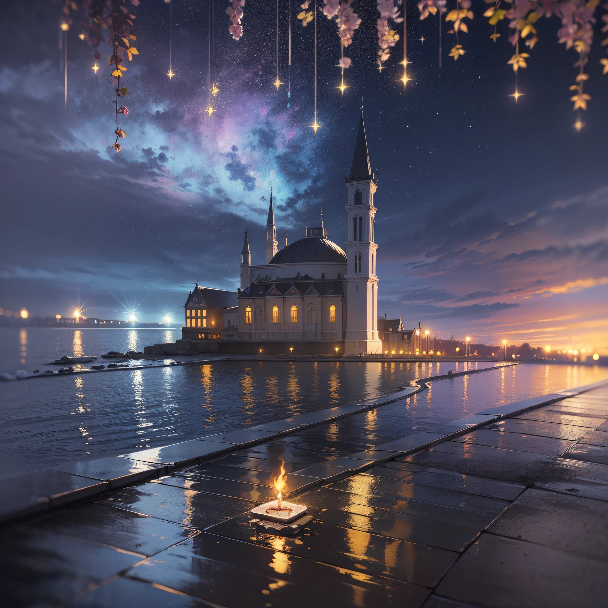 3D, HDR (vision of a wedding) photorealistic of a beautiful (a church 1.3) situated in a (sunny floating base: 1.3), encrusted in gold and ruby, emerald and sapphire jewelry, waterfall, floating in mid-air, near a lit candle, jewelry, magic, gorgeous, masterpiece, (insanely detailed), best quality, extremely detailed, UHD 8k, octane rendering, ray tracing, award-winning photography, photorealistic, stunning environment, volumetric lighting, trend at artstation, trends at CGsociety, intricate environment, high detail, dramatic, soft colors, darkness, dramatic lighting, art by Greg Rutkowski and de Moebius and Antoine Mucha, (current: 1.3), (grit: 1.3), (excellence 1.3),, (light:1.3) --auto --s2