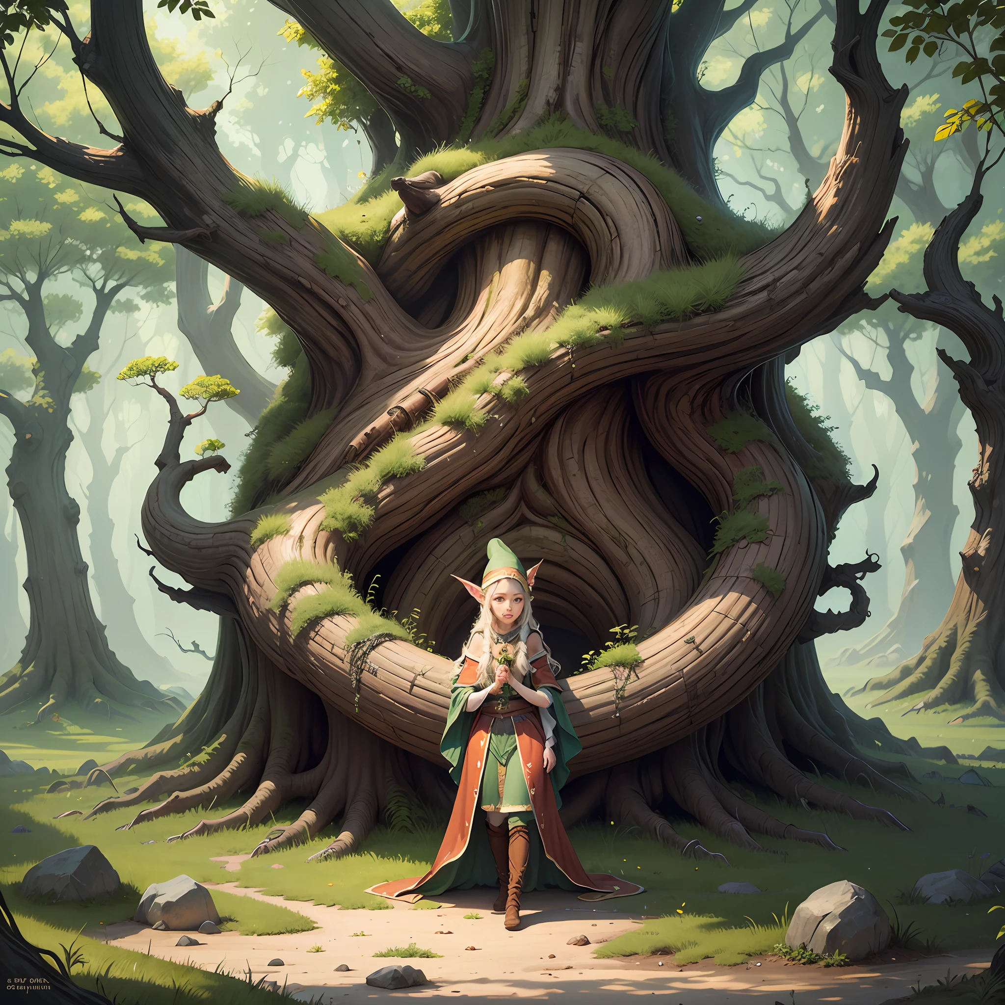 A big tree that glows, elves --auto --s2