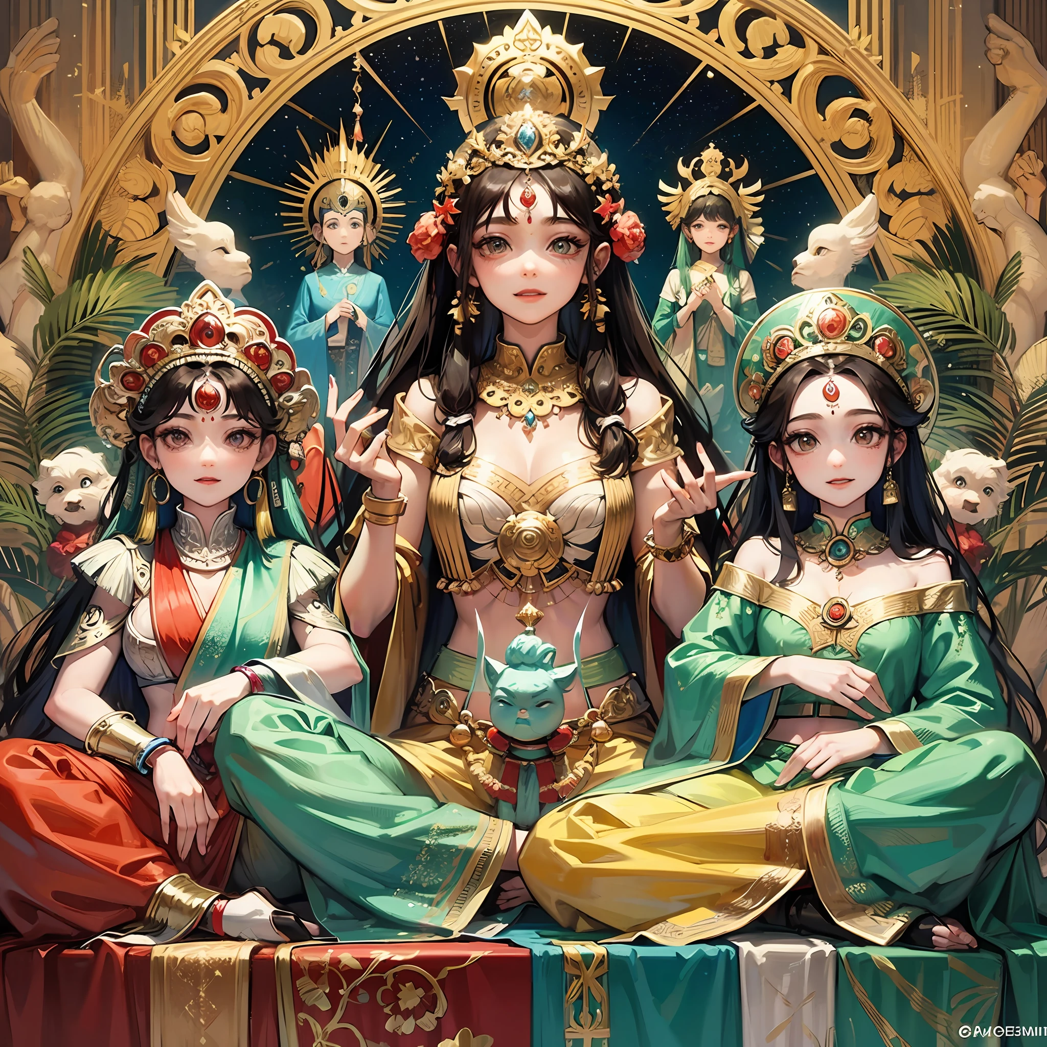 various Indian gods in a peaceful and benevolent atmosphere --auto --s2