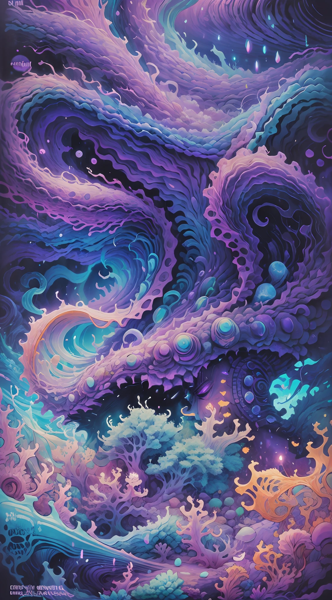 sem costura, sem emenda, Obra-prima do mar roxo Vaporwave --auto --s2