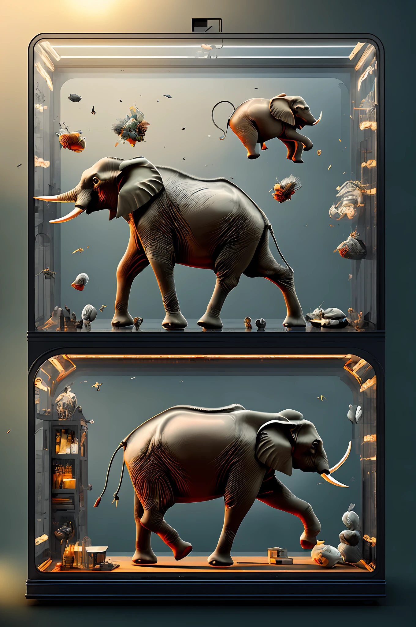 knollingcase, black elephant, (((vibrant, photo realistic, realistic, dramatic, sharp focus, 8k)))