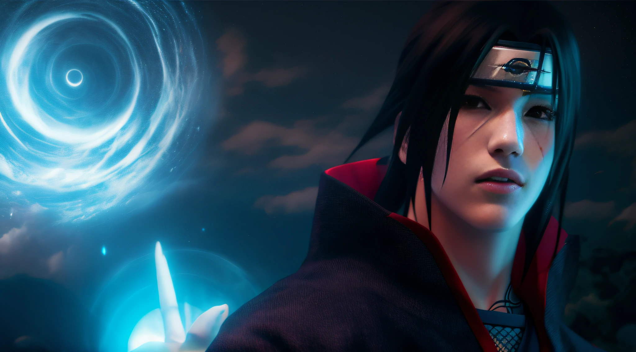 uchiha itachi atravessado um portal, tons suaves, cores calmas, (realista), detalhado, obra-prima, 8k, melhor qualidade, detalhado