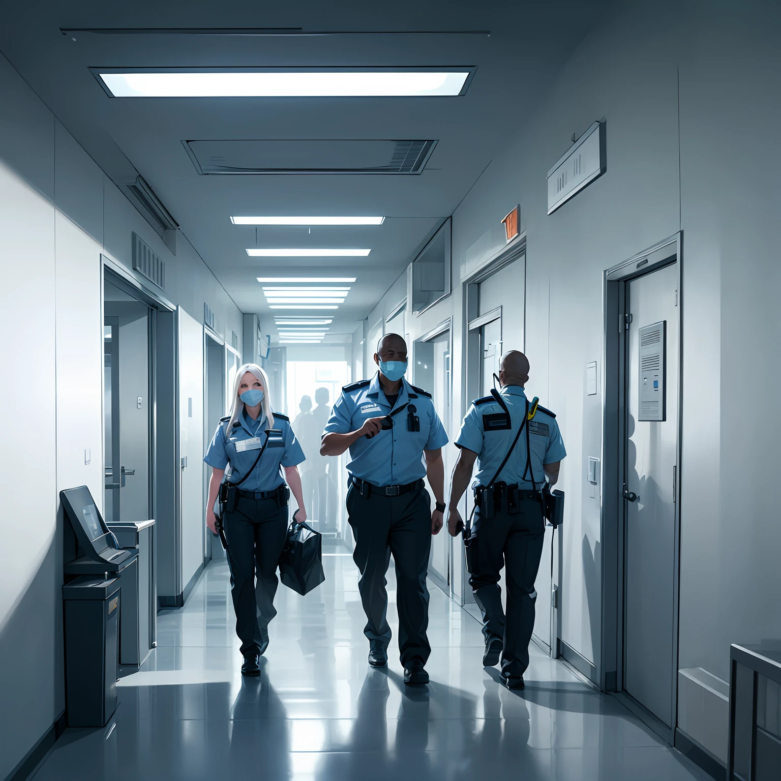 Several security guards chased away dogs inside the complex --auto