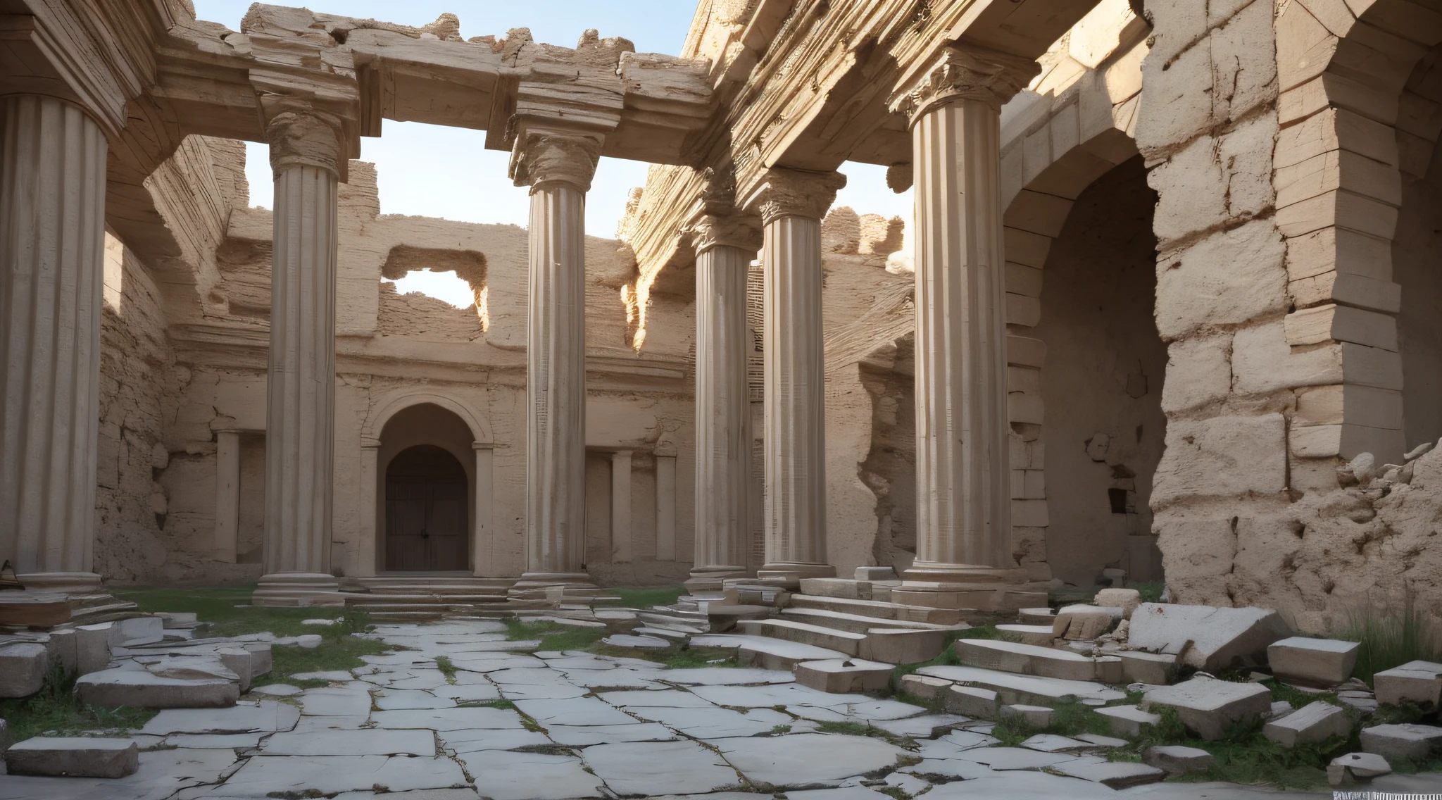 (8k, foto RAW, melhor qualidade, obra-prima), (realista, ultradetalhada), ruins of Babylon