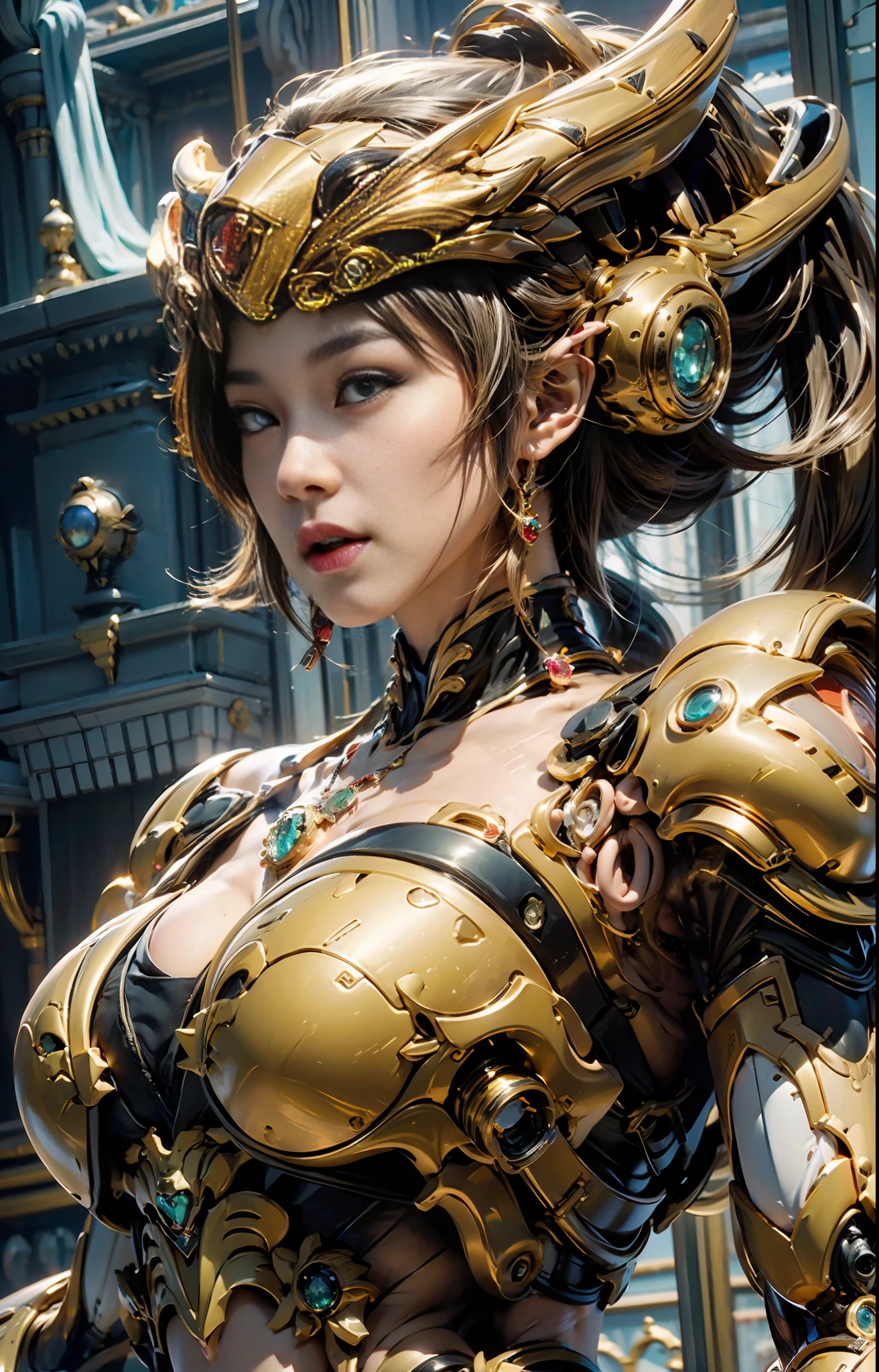 Machinery of alien planets in the universe(龙族公主1.5),(navel exposed)(Glowing gemstones:1.3)，the girl，（Perfect detail face，detailed eye），BREAK robot，（giant mech），starry sky,、,,skyline，kamen rider,(gaoda:1.4)，Gold Saint Seiya，Marvel movie Iron Man，（mecha）（Machinery）（armored），Professional RAW color photos，（Back corner），（Lie down and raise your legs to expose your butt： 1.5）,（open legs：1.3），flawless，（guangjiao），（Three rules），perfect legs，（pendant，，，）（Colored gemstones）Knees bent，Perfect feet，the sweat，water drop，of the best quality，Masterpiece、，Ultra Resolution，（realitic：1.4），1个the girl，Naked Shoulders，crazy detail，（Hip folds：1.5），underboobs，sideboob，Unrealistic engine style，