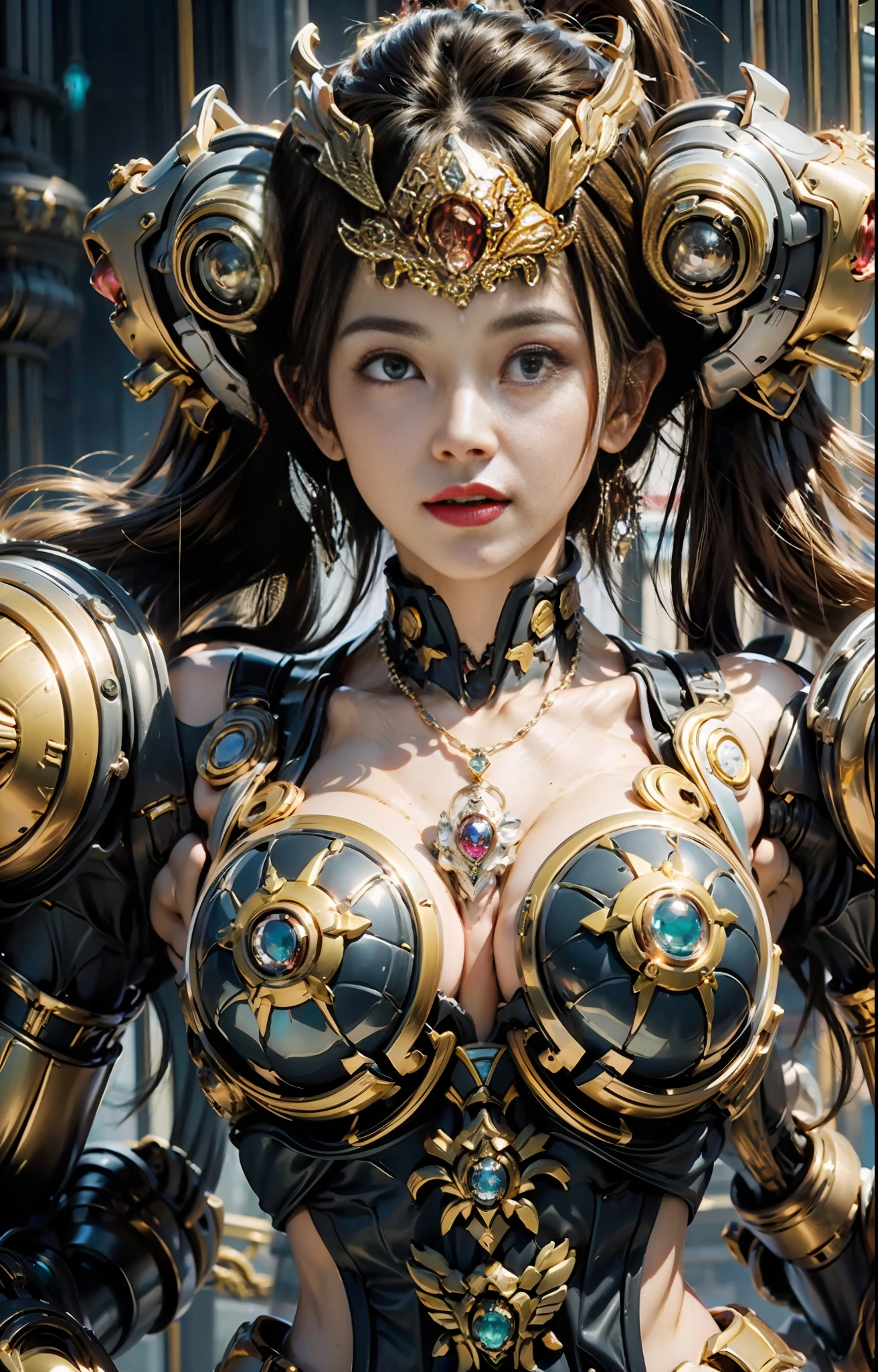 Machinery of alien planets in the universe(龙族公主1.5),(navel exposed)(Glowing gemstones:1.3)，the girl，（Perfect detail face，detailed eye），BREAK robot，（giant mech），starry sky,、,,skyline，kamen rider,(gaoda:1.4)，Gold Saint Seiya，Marvel movie Iron Man，（mecha）（Machinery）（armored），Professional RAW color photos，（Back corner），（Lie down and raise your legs to expose your butt： 1.5）,（open legs：1.3），flawless，（guangjiao），（Three rules），perfect legs，（pendant，，，）（Colored gemstones）Knees bent，Perfect feet，the sweat，water drop，of the best quality，Masterpiece、，Ultra Resolution，（realitic：1.4），1个the girl，Naked Shoulders，crazy detail，（Hip folds：1.5），underboobs，sideboob，Unrealistic engine style，