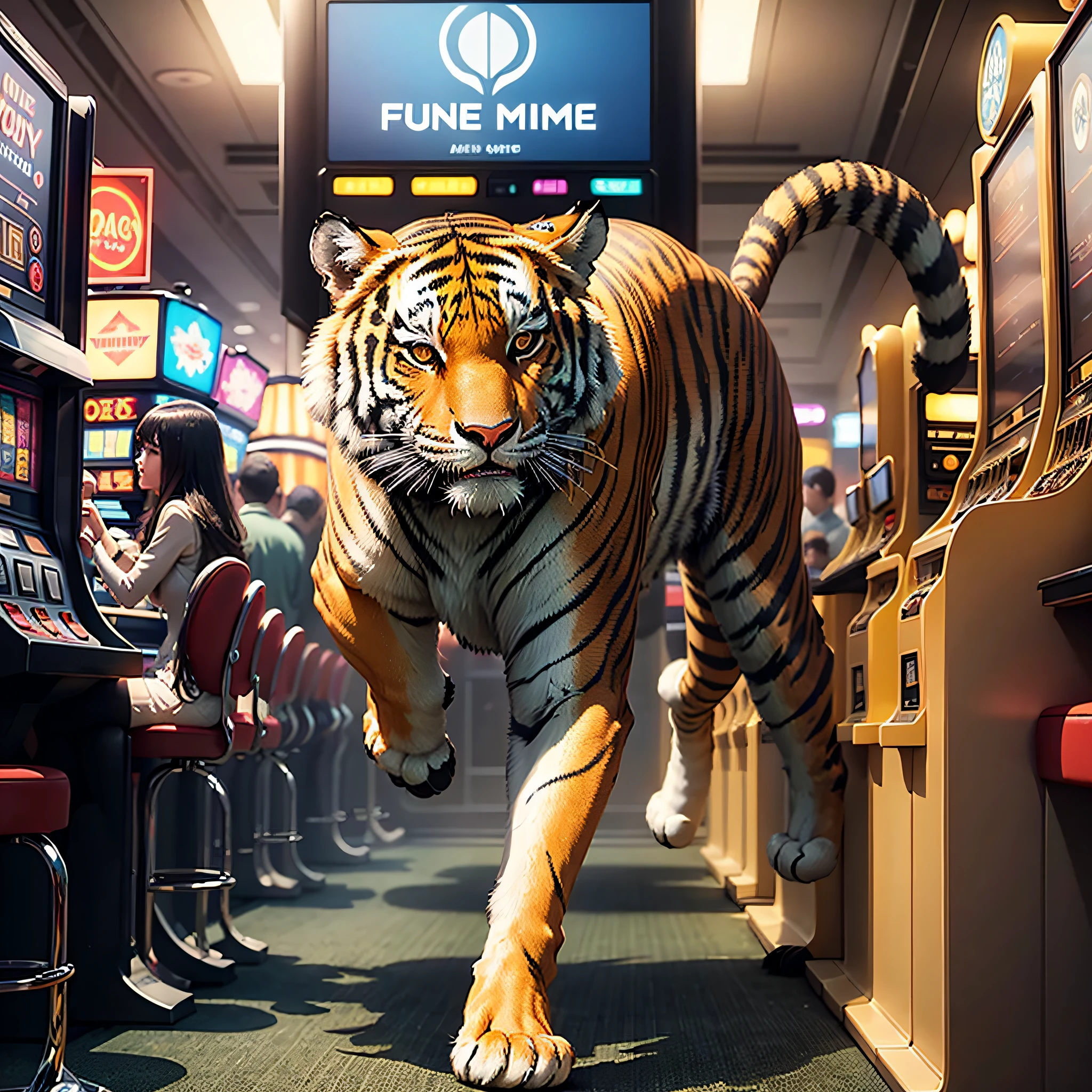 Run for me a slot machine with the tiger fortune logo --auto