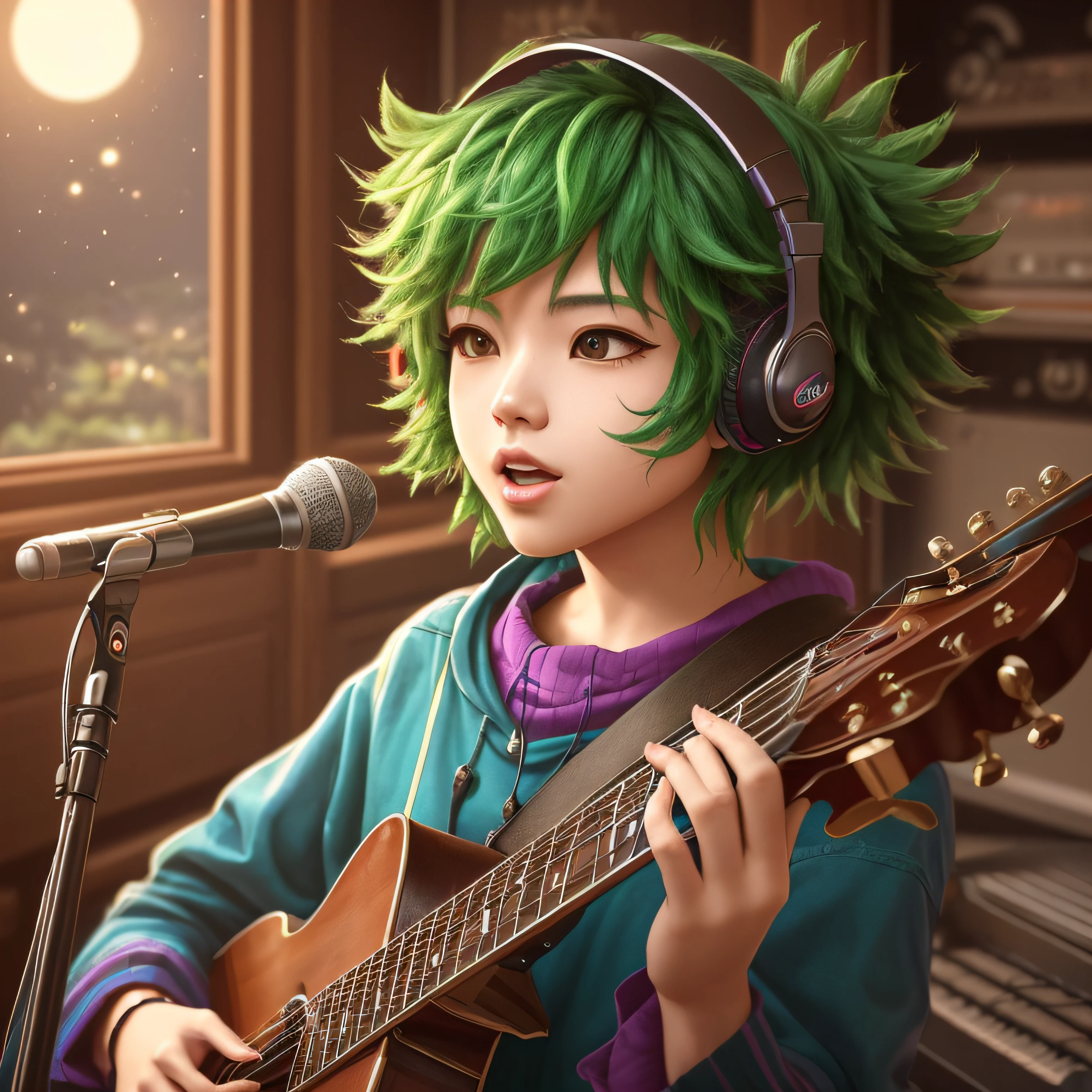 Soy Deku, A young music enthusiast. Cuando se trata de mi amiga Mooncryptowow, I always admire his talent in singing and his work in a music hall.. It's amazing how she immerses herself in a clean and tidy environment., Full of realism and ultra-detailed rendering.