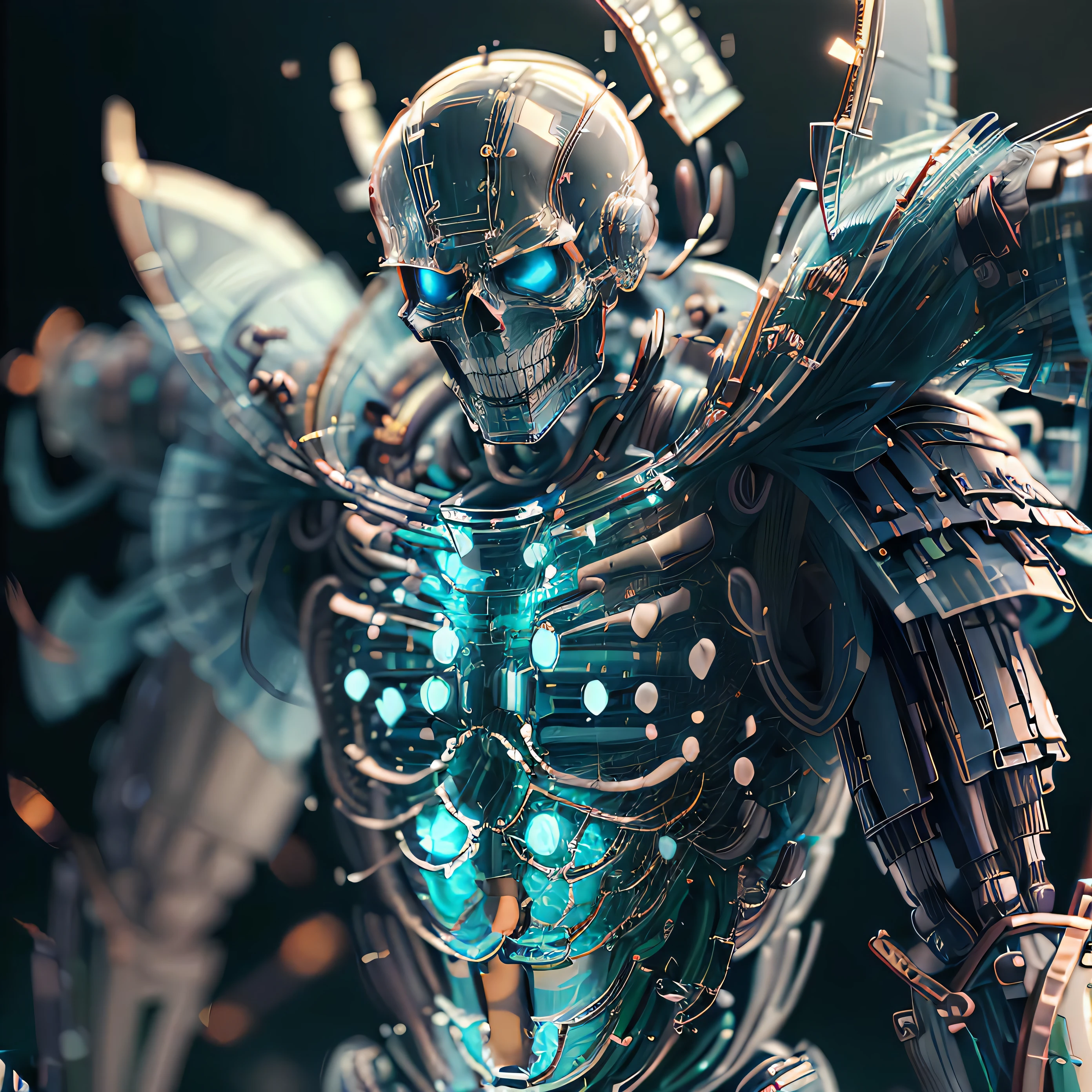 masterpiece,best quality,(samurai:1.2),(skeleton:1.2),glasstech,cyberlight,transparent